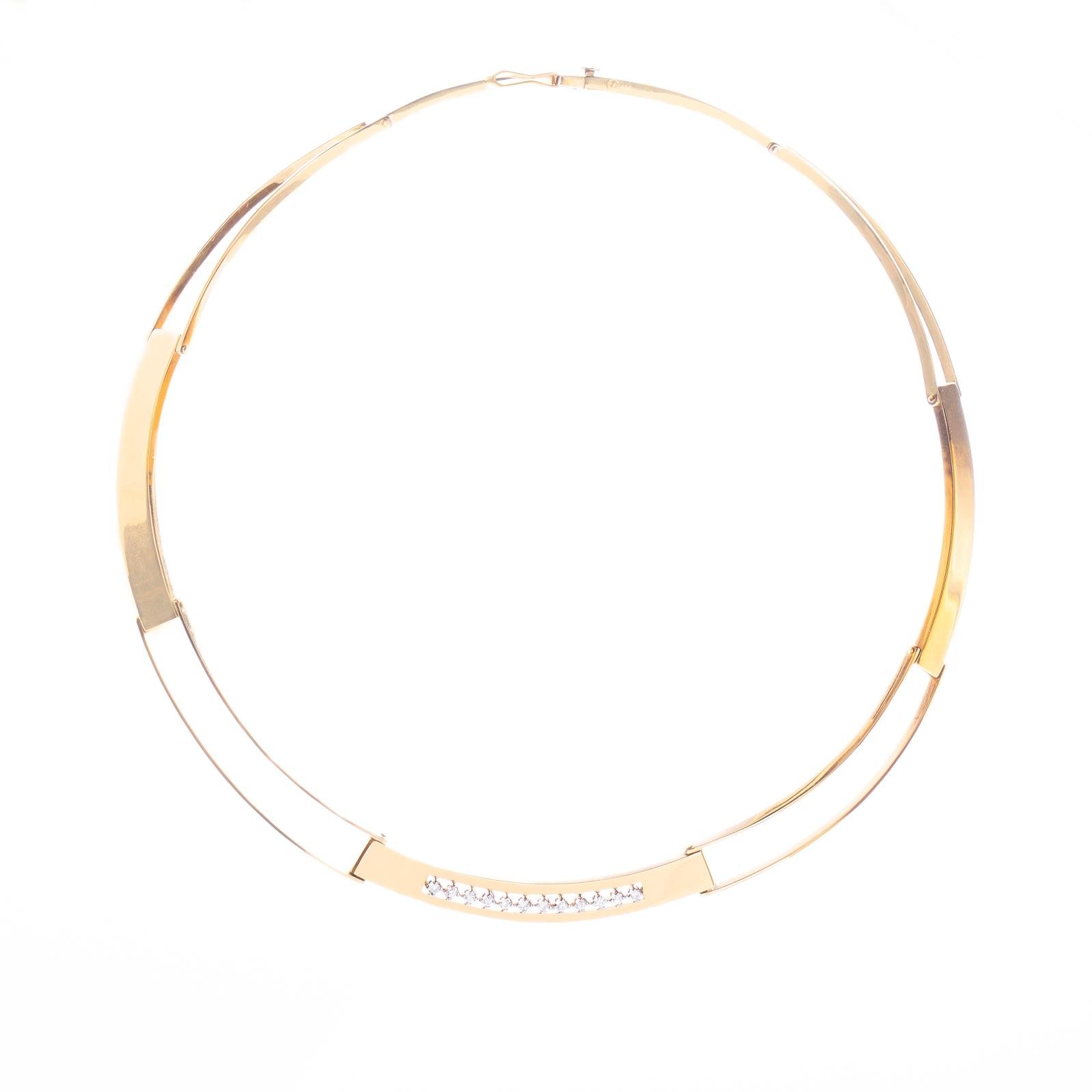 Gargantilla oro 18 K amarillo y diamantes