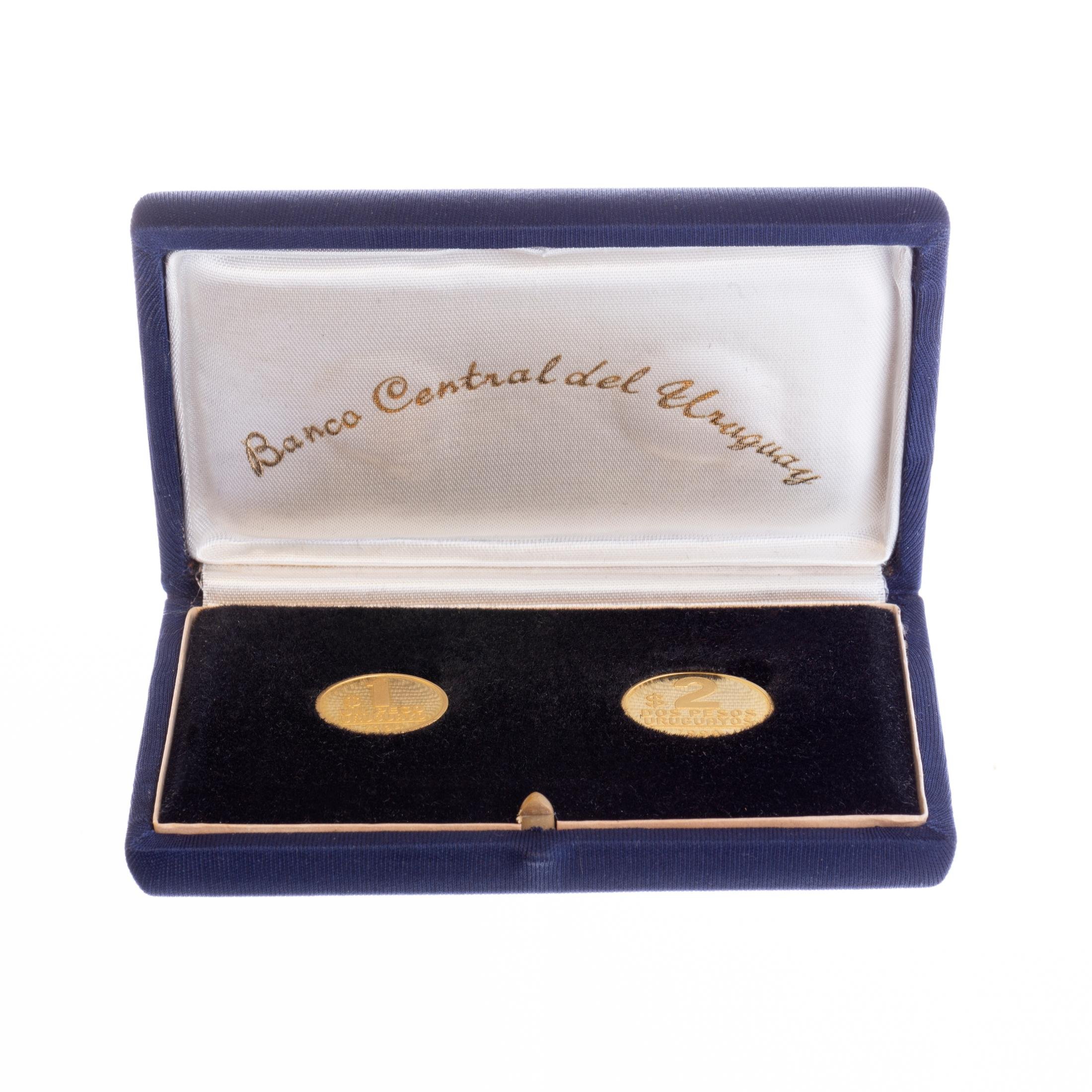 Set ensayos monedas ueruguayas oro