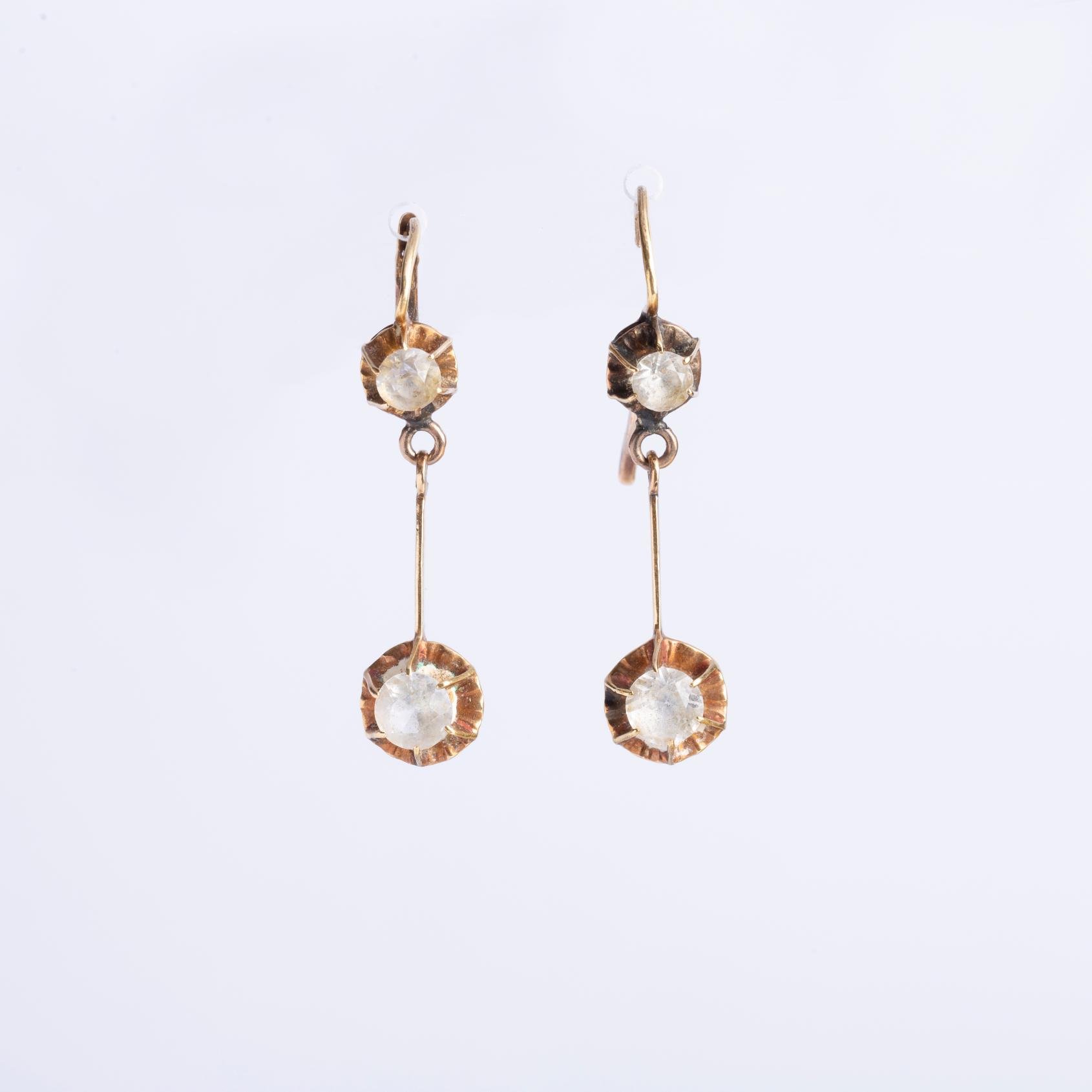 Caravanas oro amarillo y zirconias