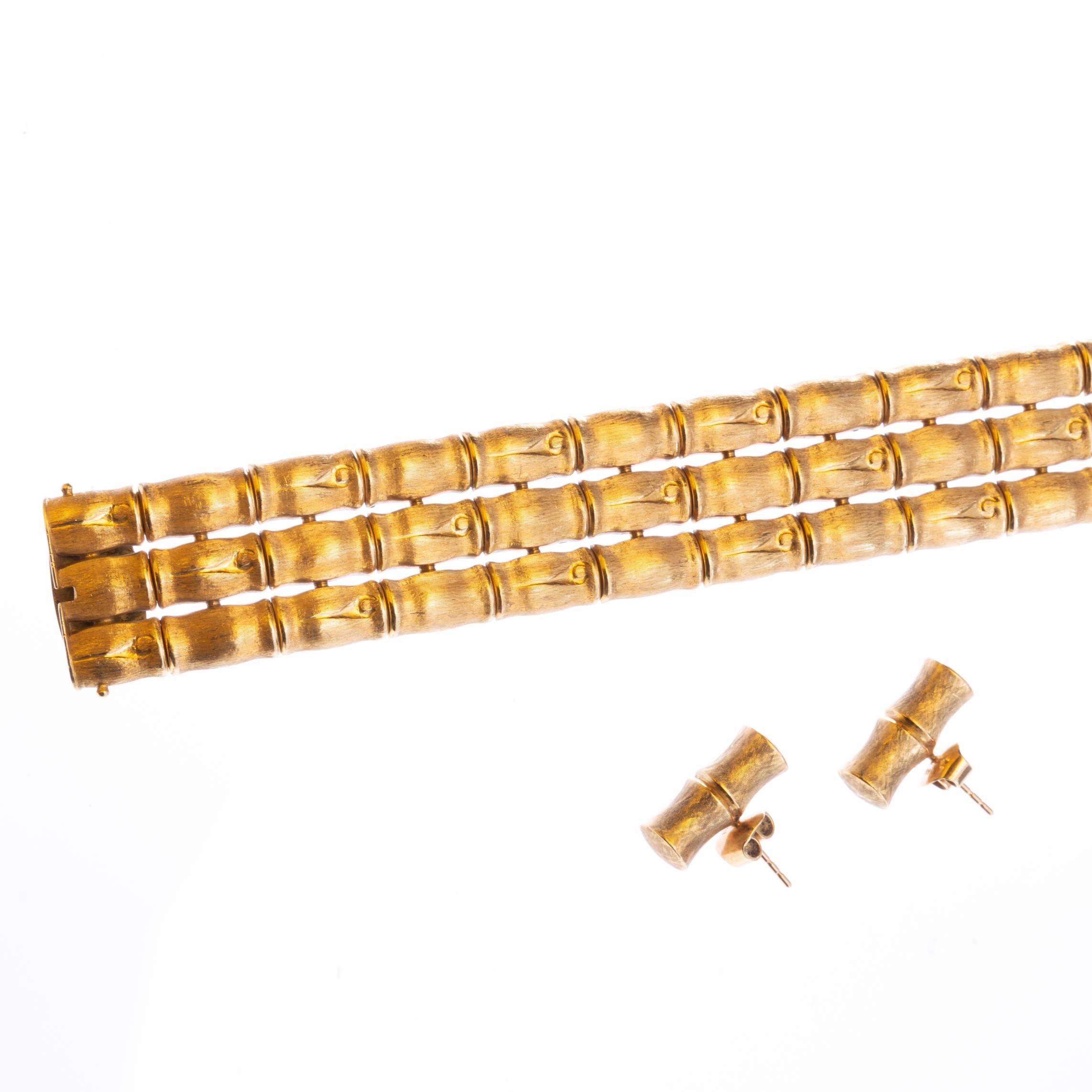 Pulsera y para de caravanas oro 18 K amarillo - Imagen 2