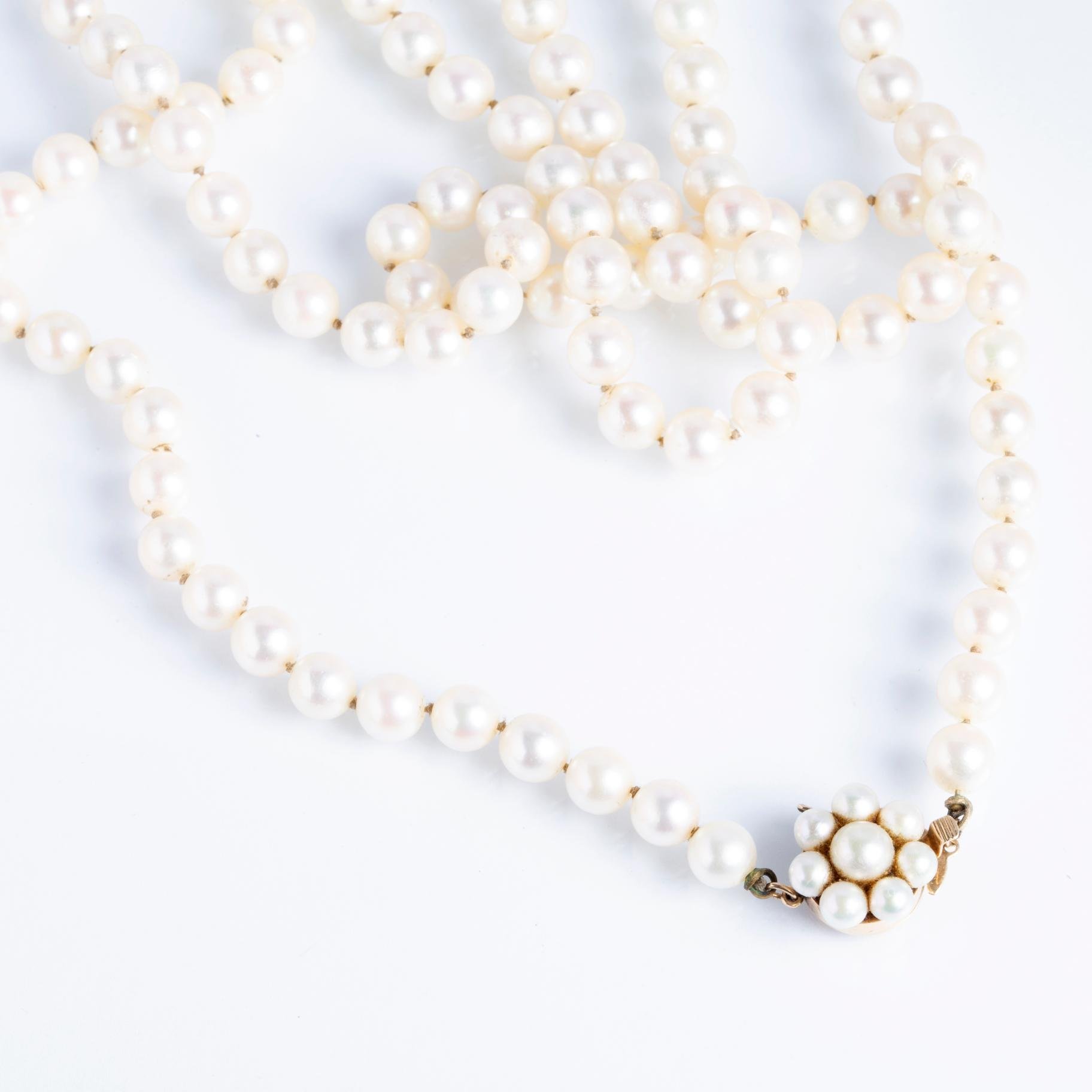 Collar perlas y oro 14 K amarillo