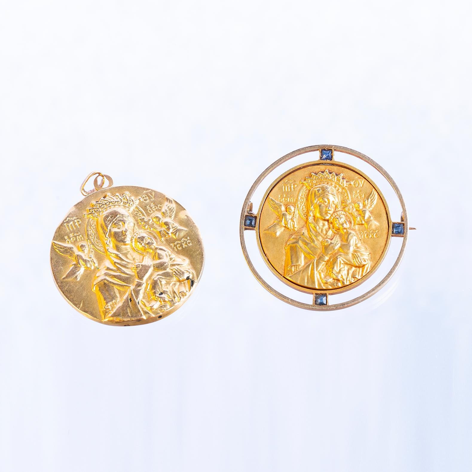 Dos piezas enchapadas oro