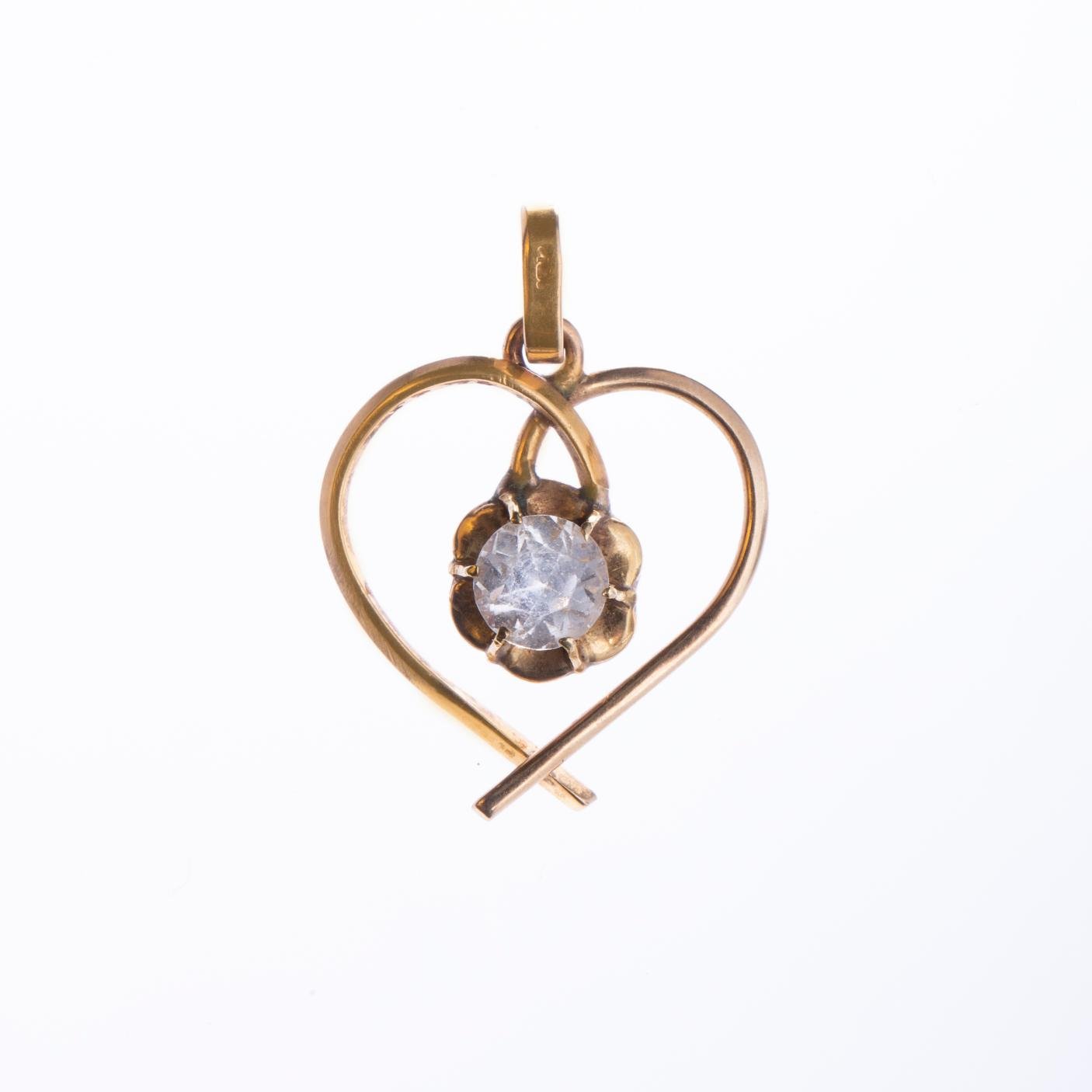 Colgante oro 18 K y strass