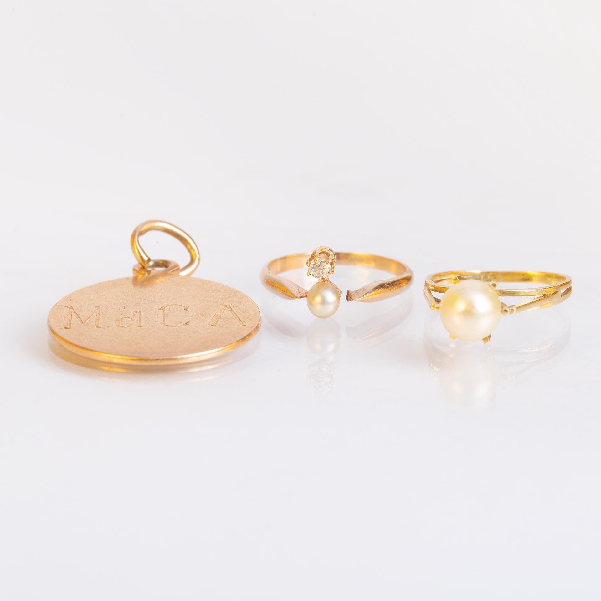 Tres piezas en oro 18 K amarillo
