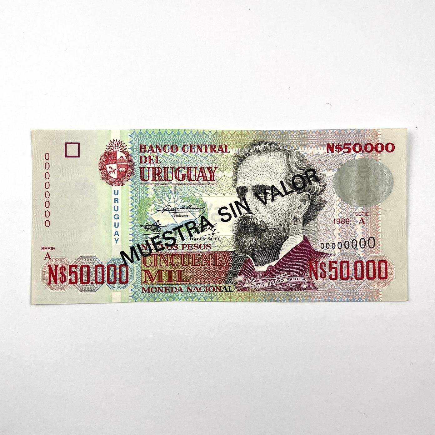 Billete uruguayo especímen