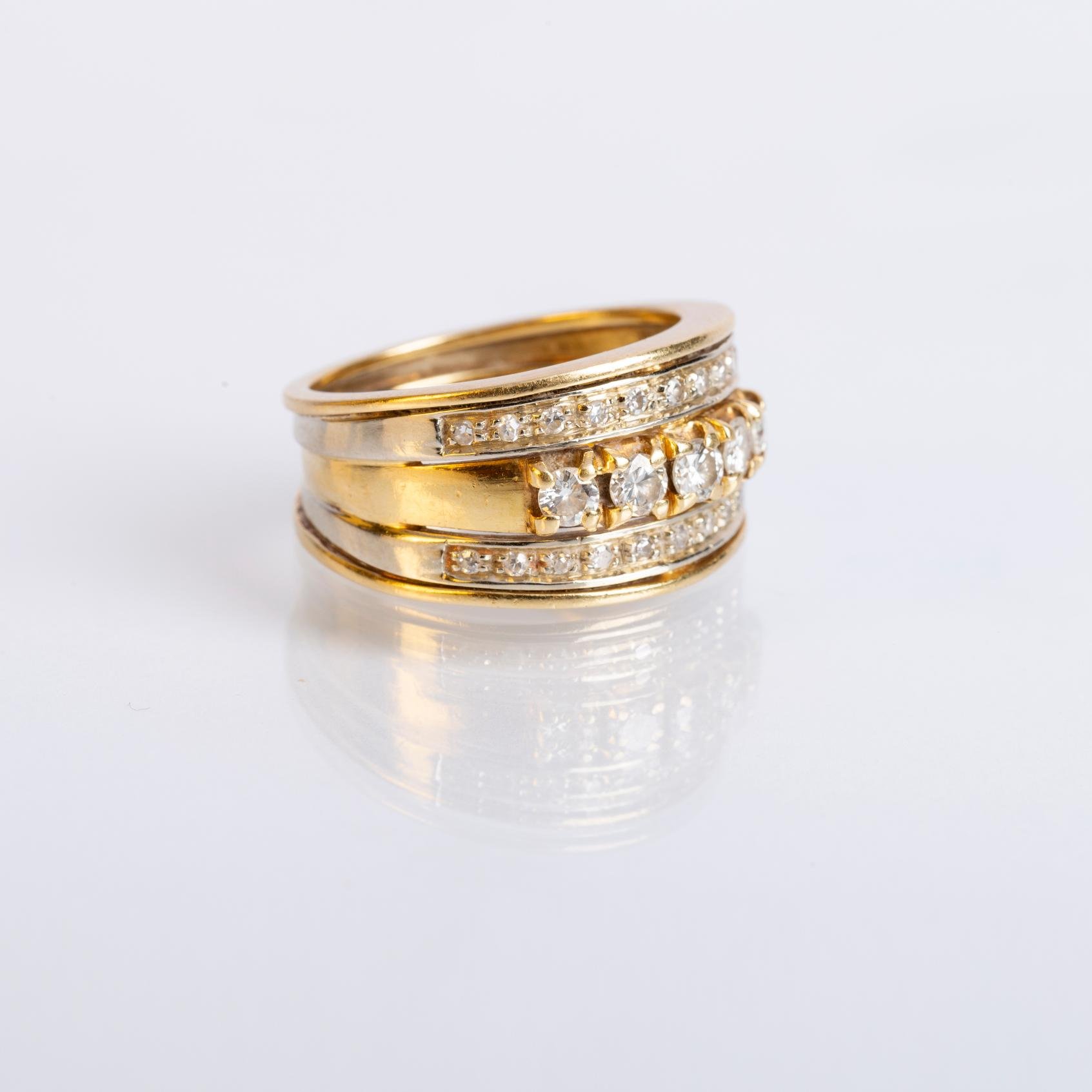 Anillo oro 18 K amarillo y diamantes