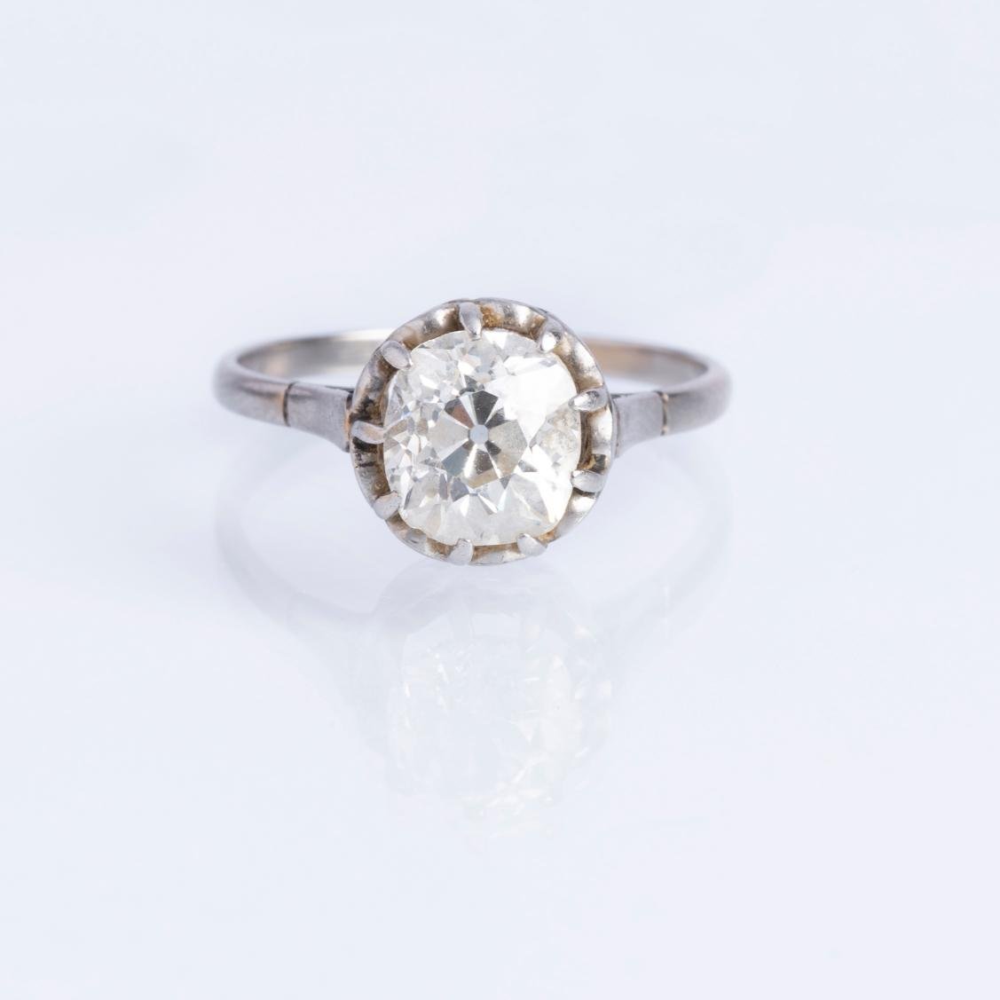 Anillo oro 18 K blanco y diamante
