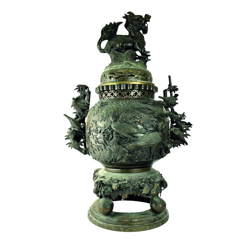 Gran sahumerio japonés en bronce s. XIX