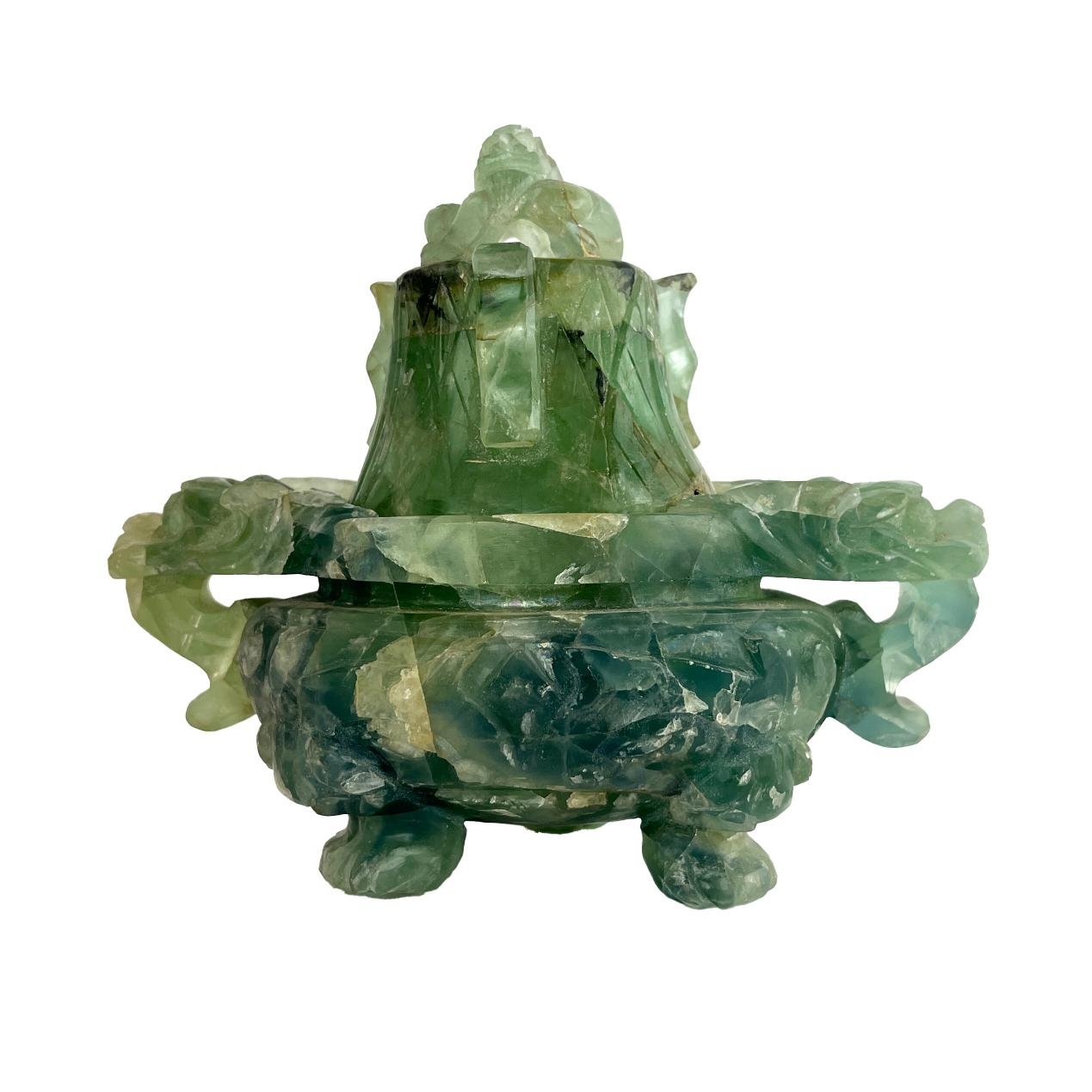 Sahumador chino en raíz de esmeralda