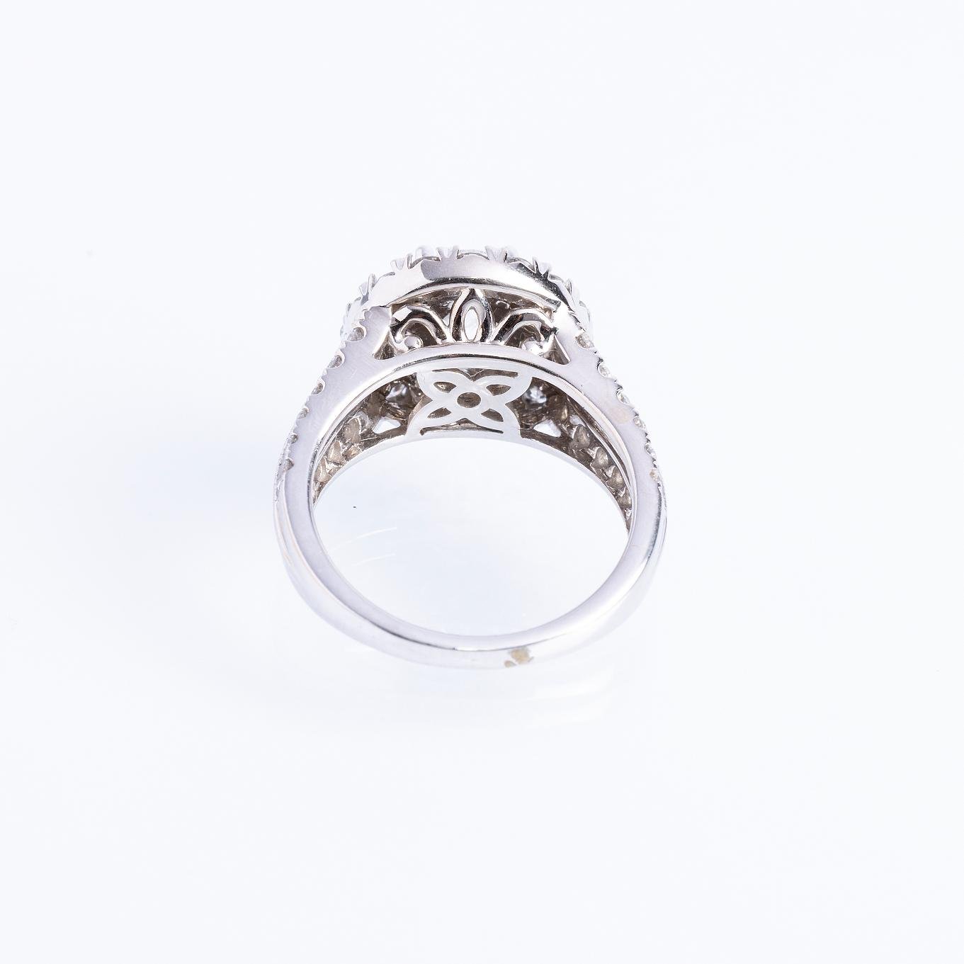 Anillo oro 14 K blanco y diamantes - Imagen 5