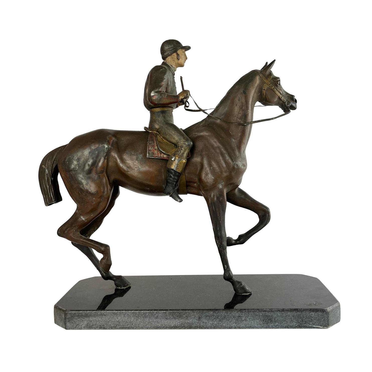 Escultura en bronce "Jockey"