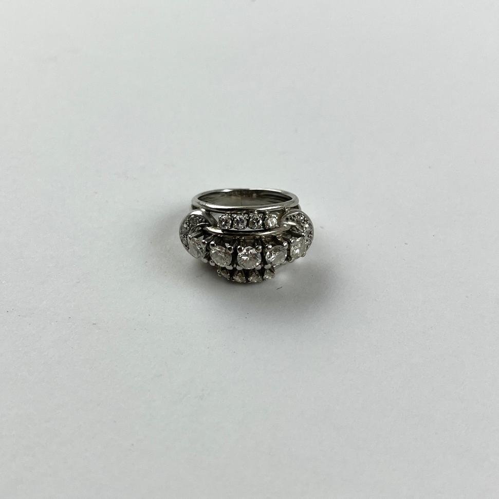 Anillo oro 18 K blanco y diamantes