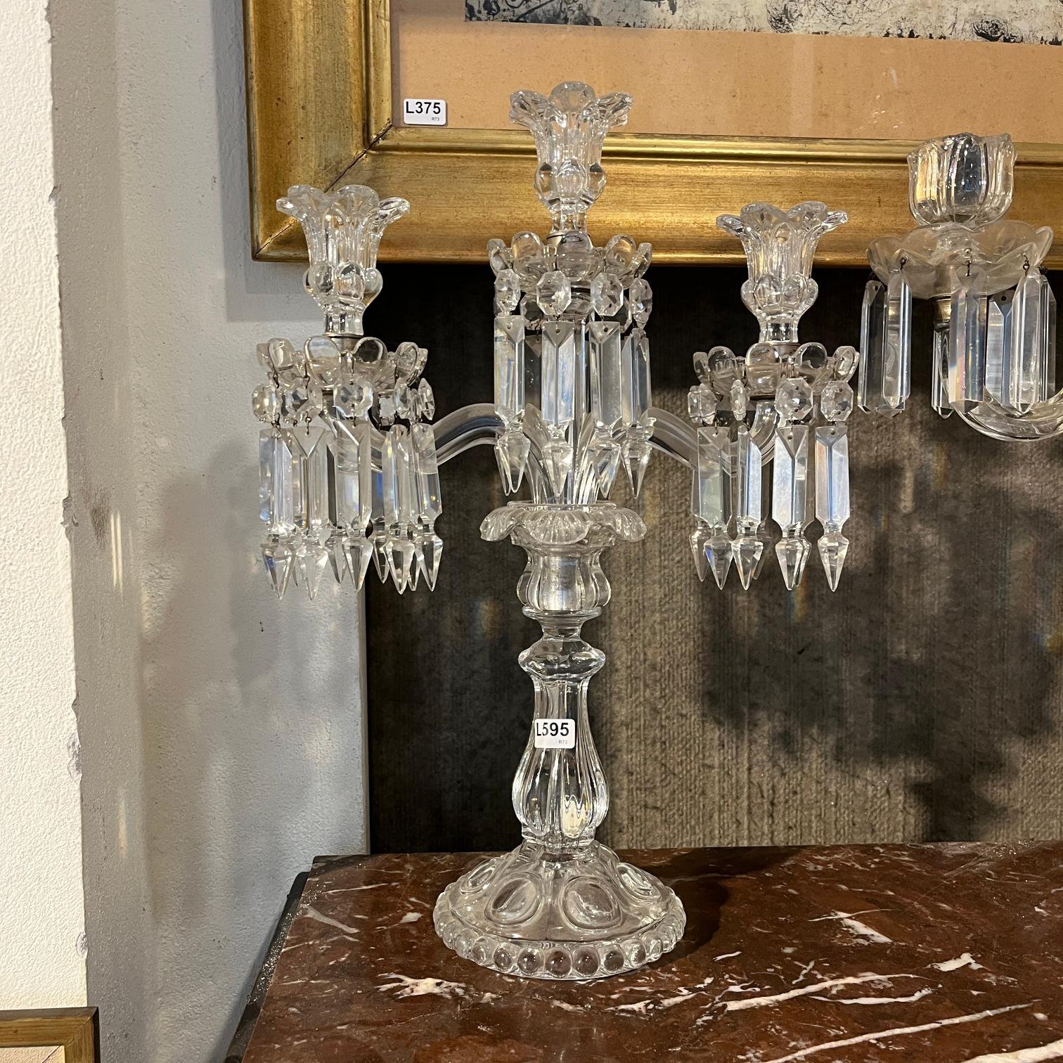 Candelabro francés en cristal Baccarat