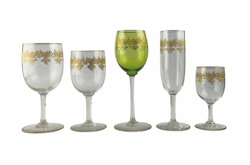 Juego de copas en cristal Baccarat modelo Recamier