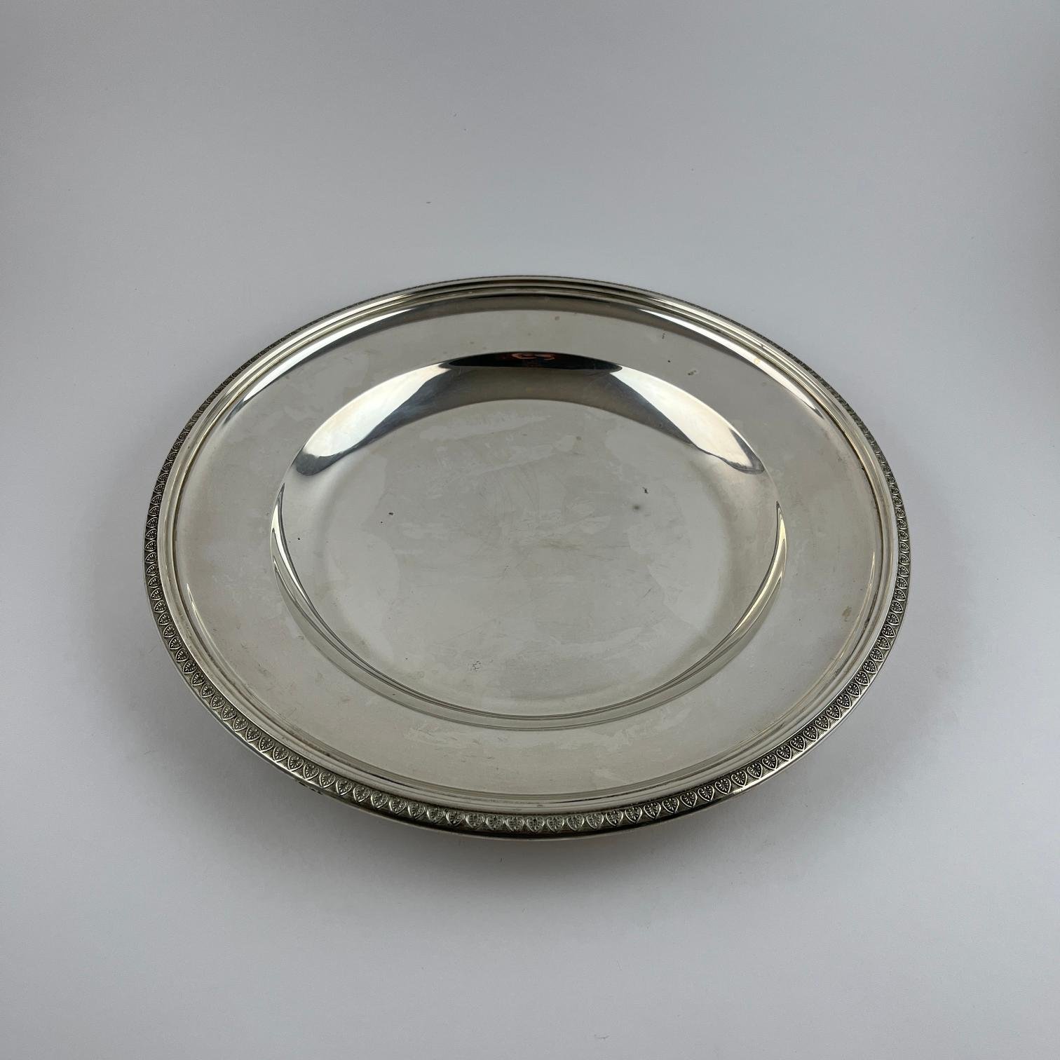 Juego de tres bandejas redondas en plata 900