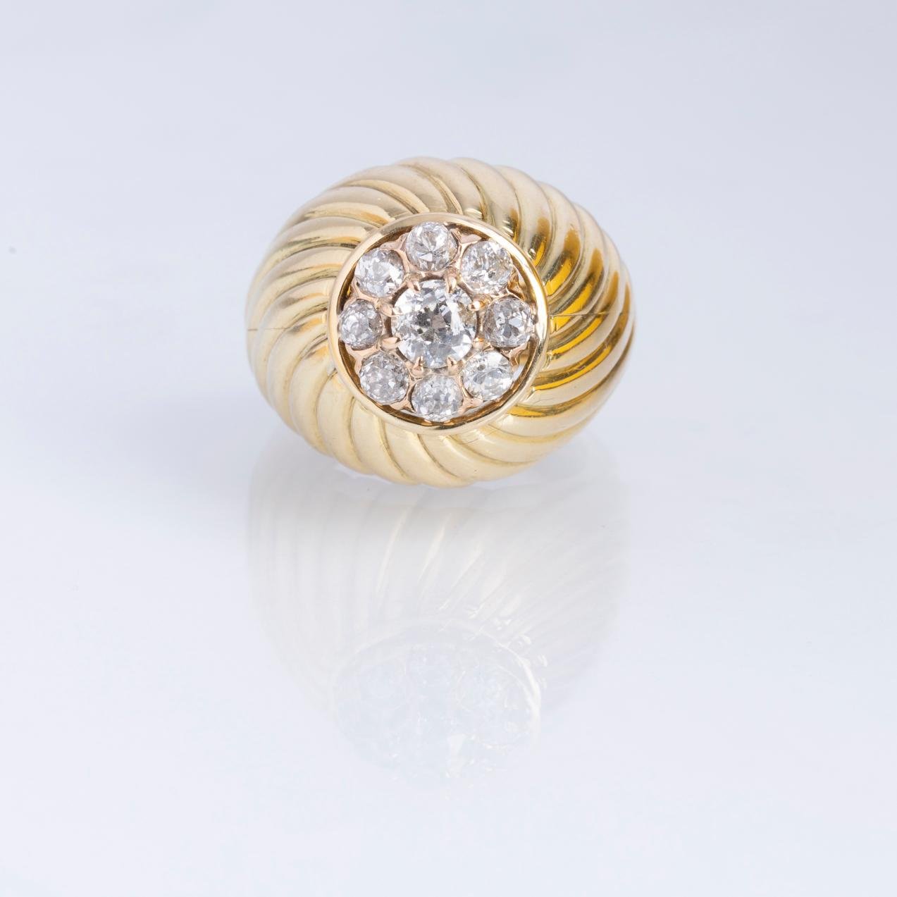 Anillo oro 18 K blanco y diamantes