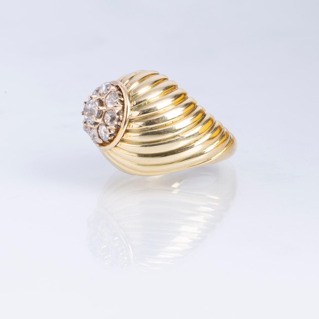Anillo oro 18 K blanco y diamantes - Imagen 2