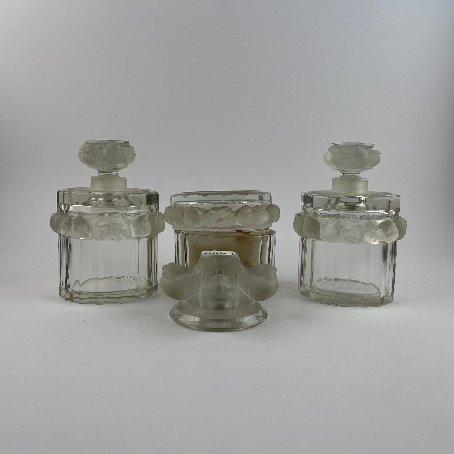 Cuatro piezas en cristal Lalique