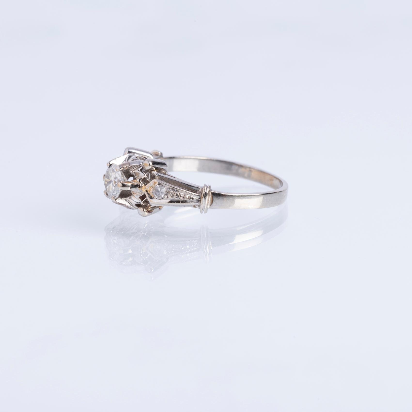 Anillo oro 18 K blanco y diamantes - Imagen 2