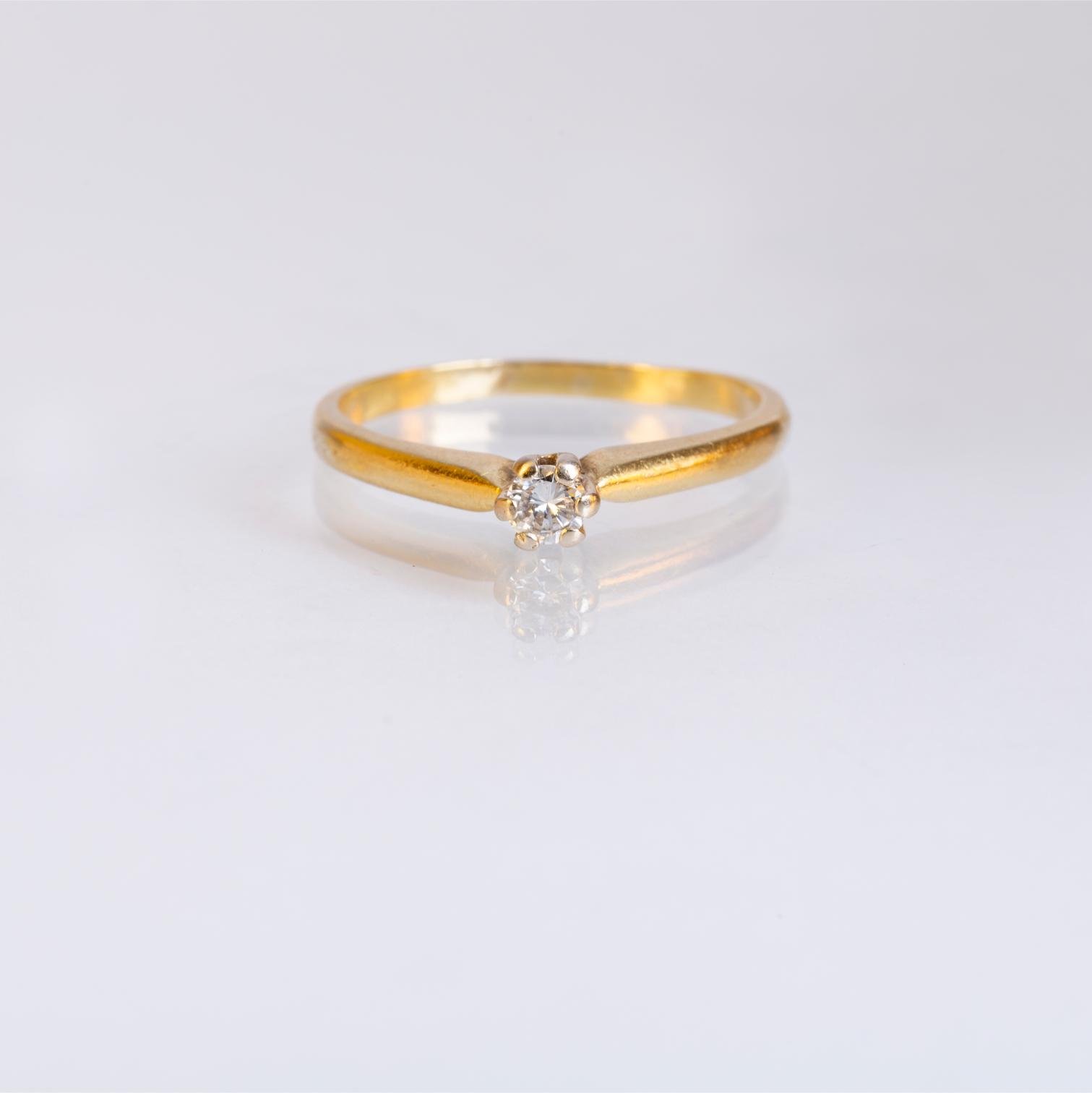Anillo oro 18 K amarillo y brillante