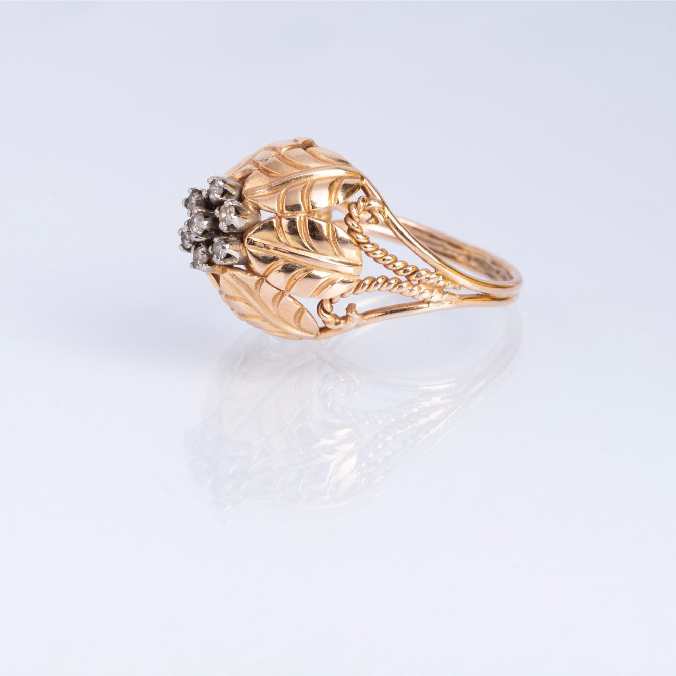 Anillo oro 18 K amarillo y diamantes - Imagen 2