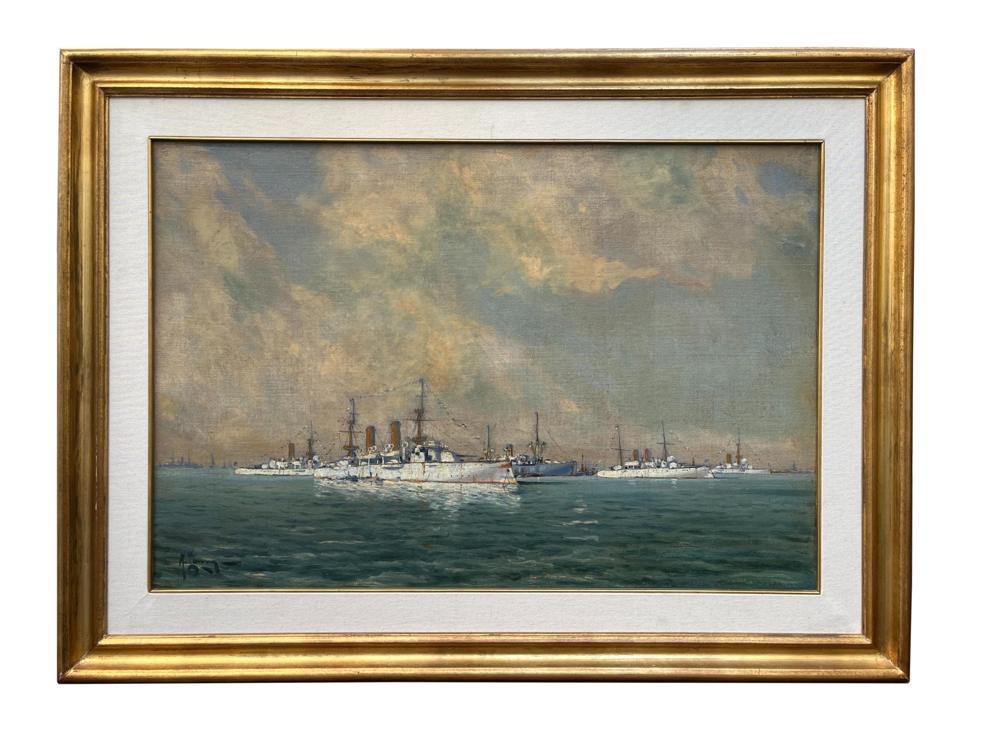 Manuel Larravide "Buques en la rada de Buenos Aires"