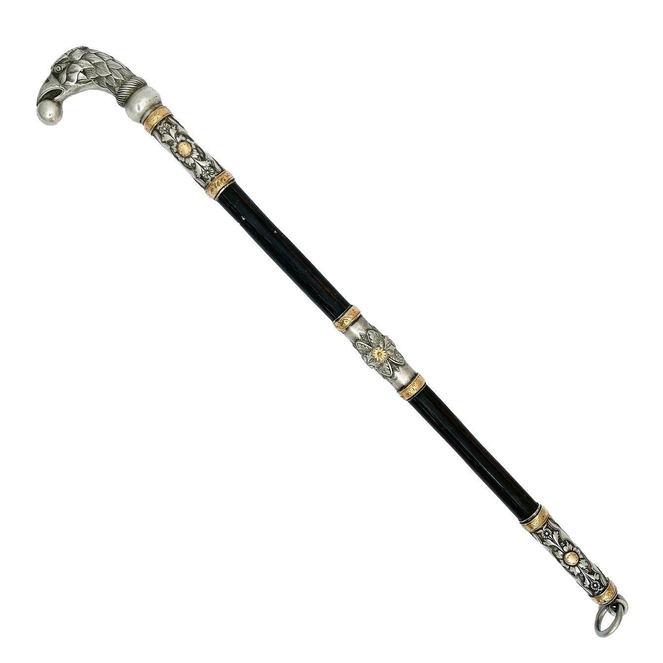 Arreador en bigote de ballena, plata y oro - Imagen 2