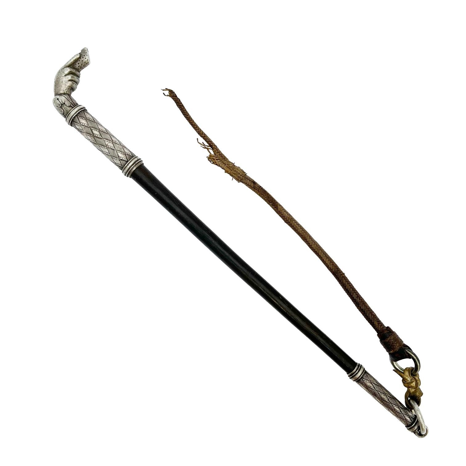 Arreador con silbato en bigote de ballena y plata - Imagen 2