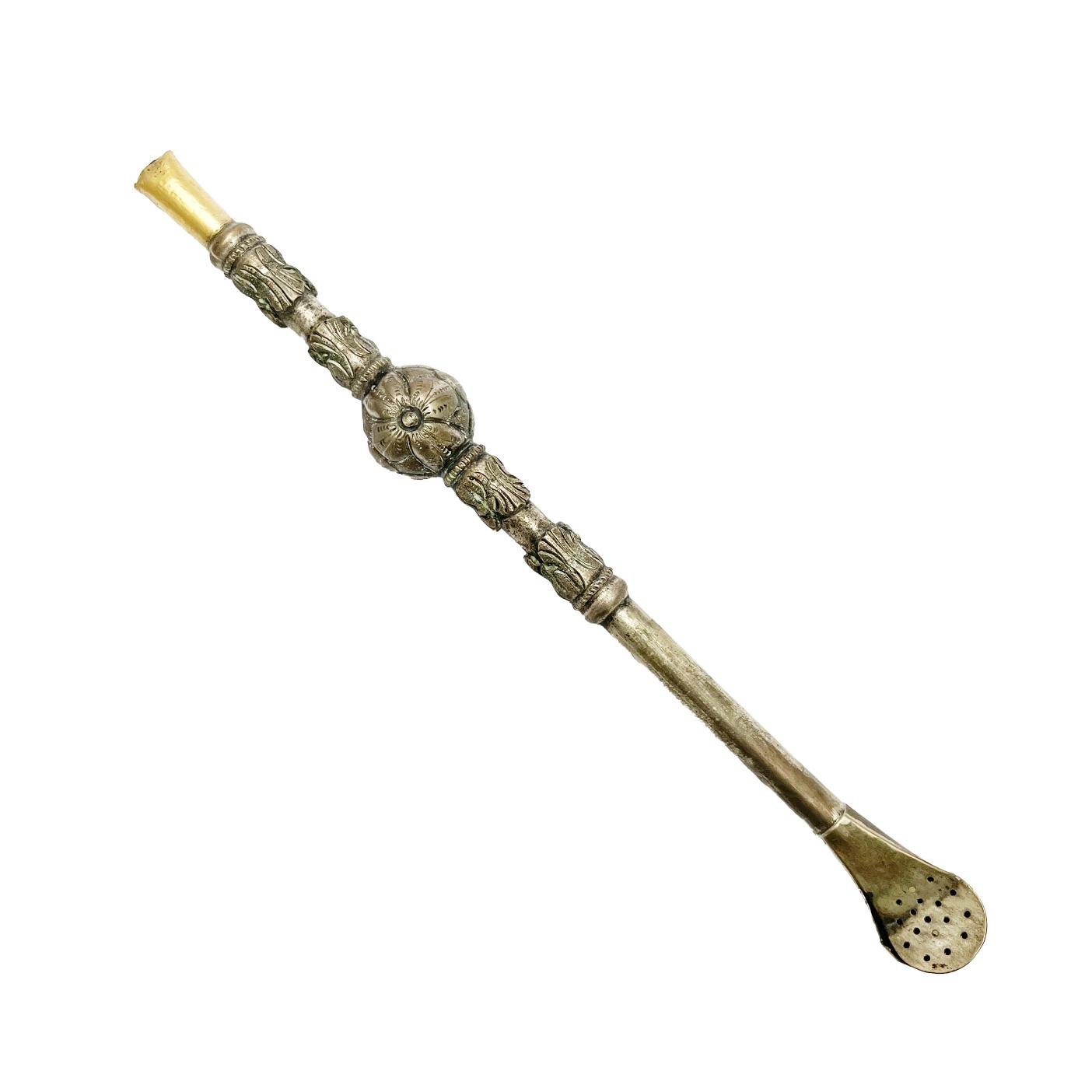 Bombilla en plata y oro