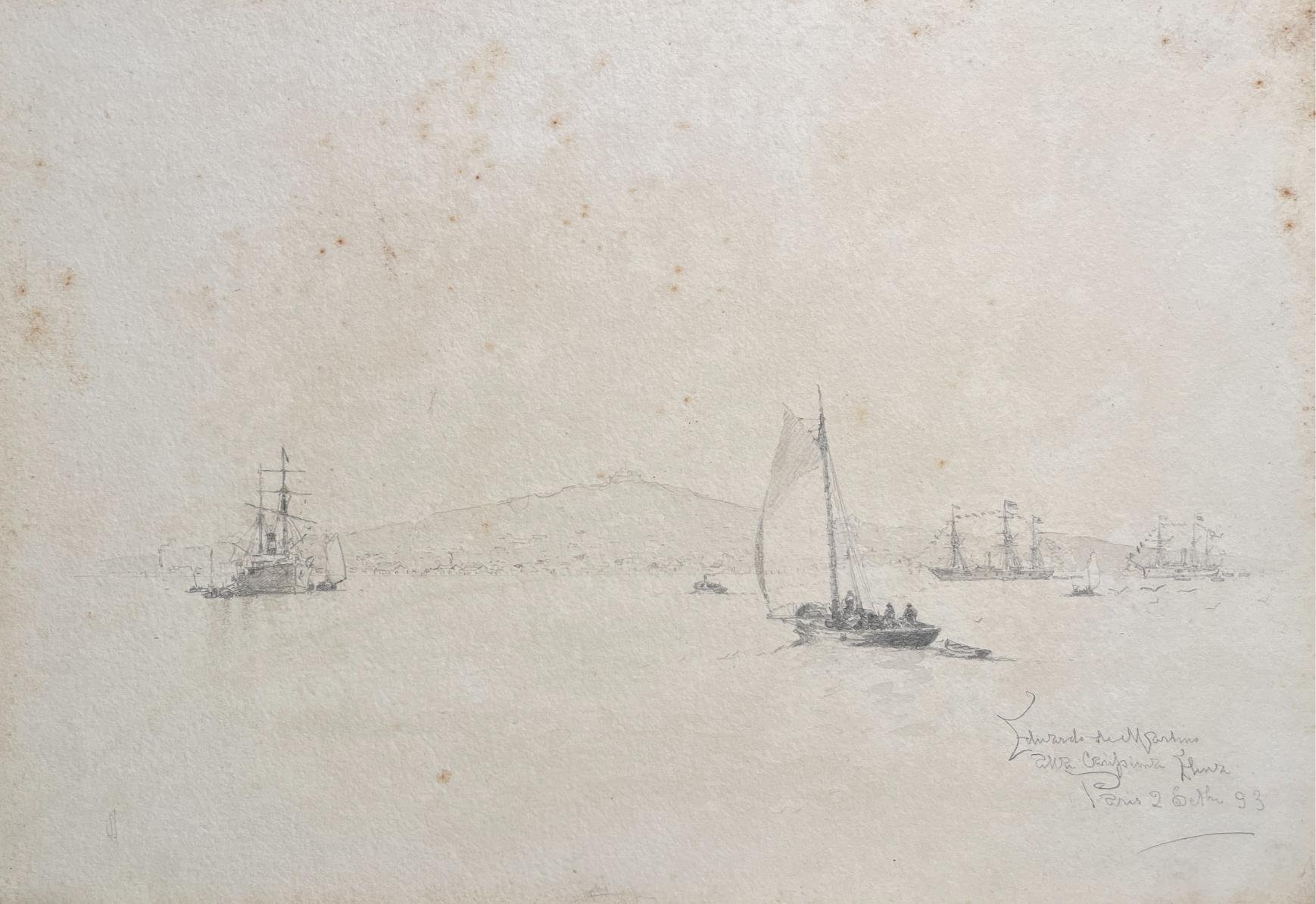 Eduardo de Martino "Día patrio en la bahía de Montevideo"