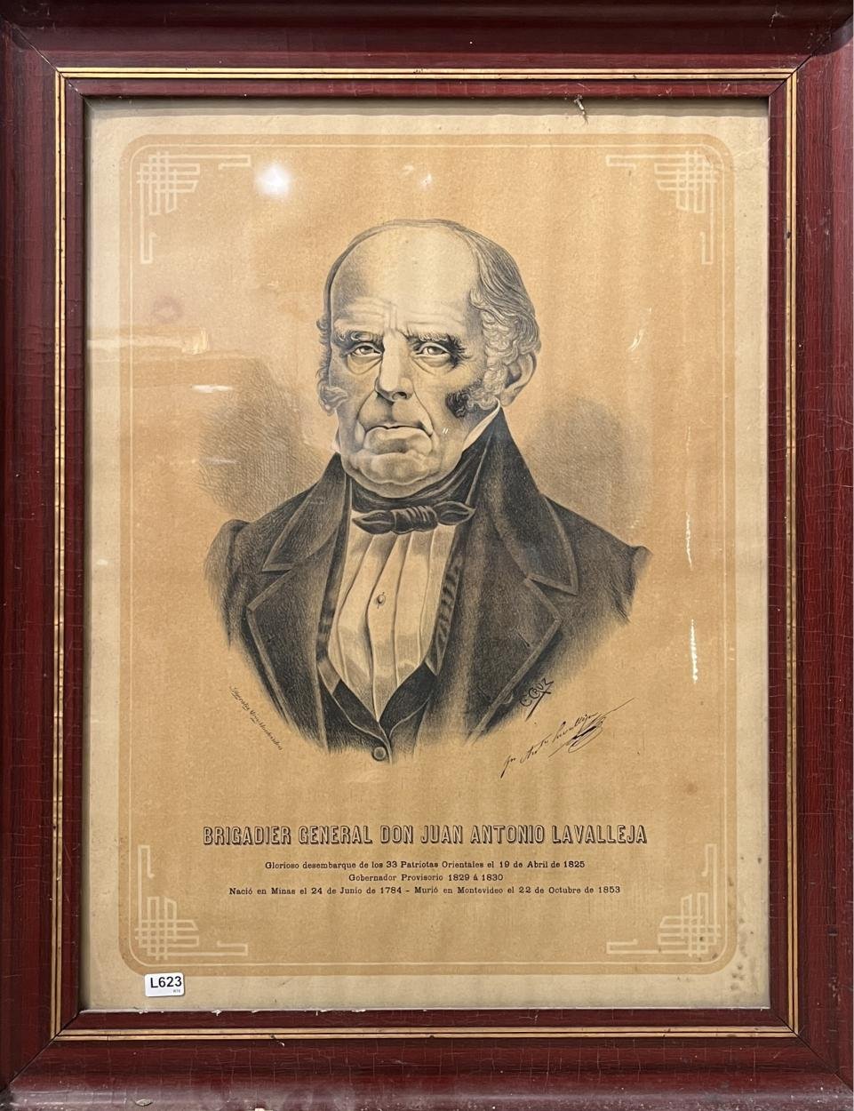 Litografía "Don Juan Antonio Lavalleja."