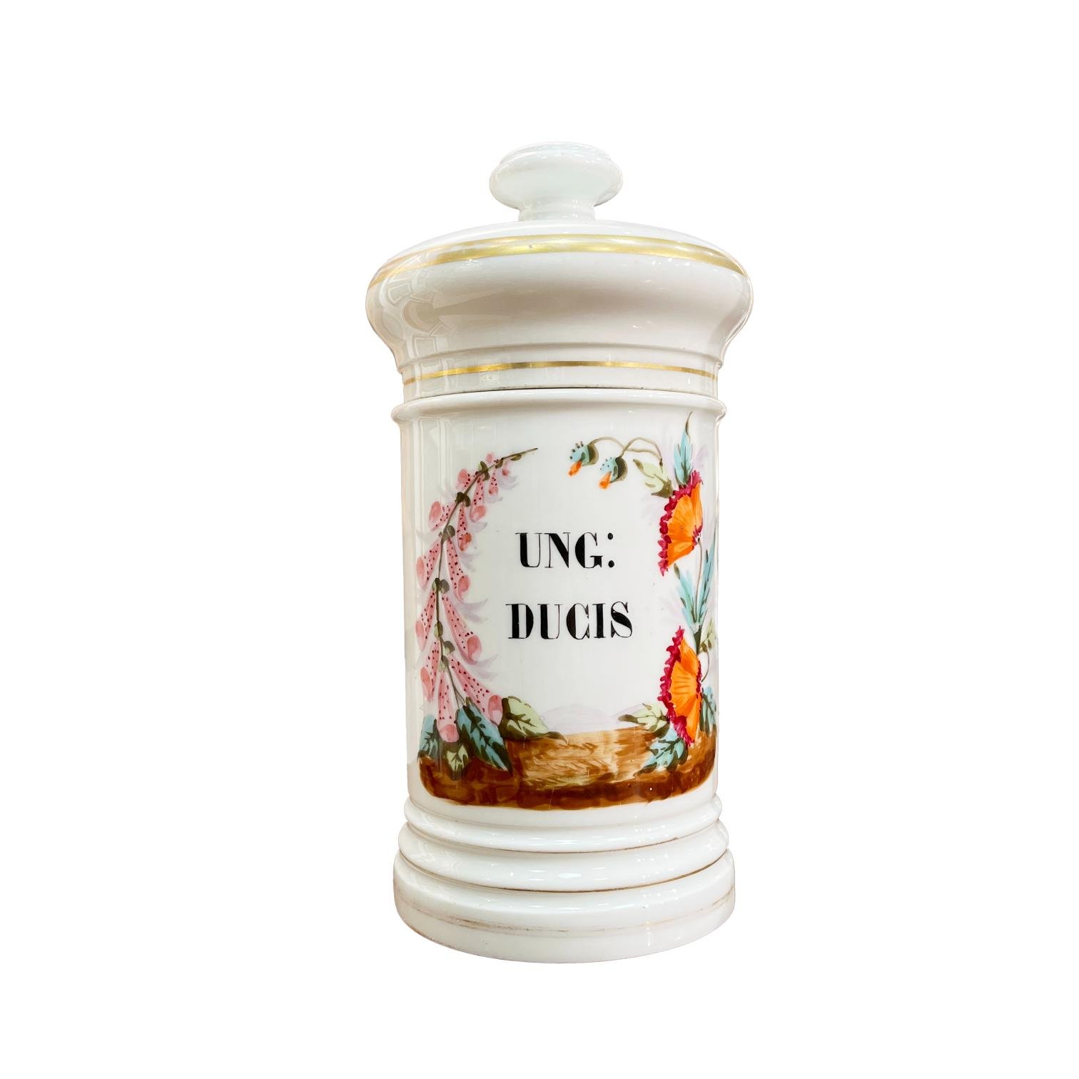 Juego de cuatro frascos de farmacia