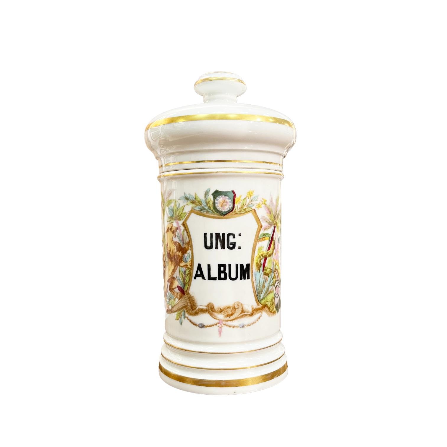 Juego de nueve frascos de farmacia