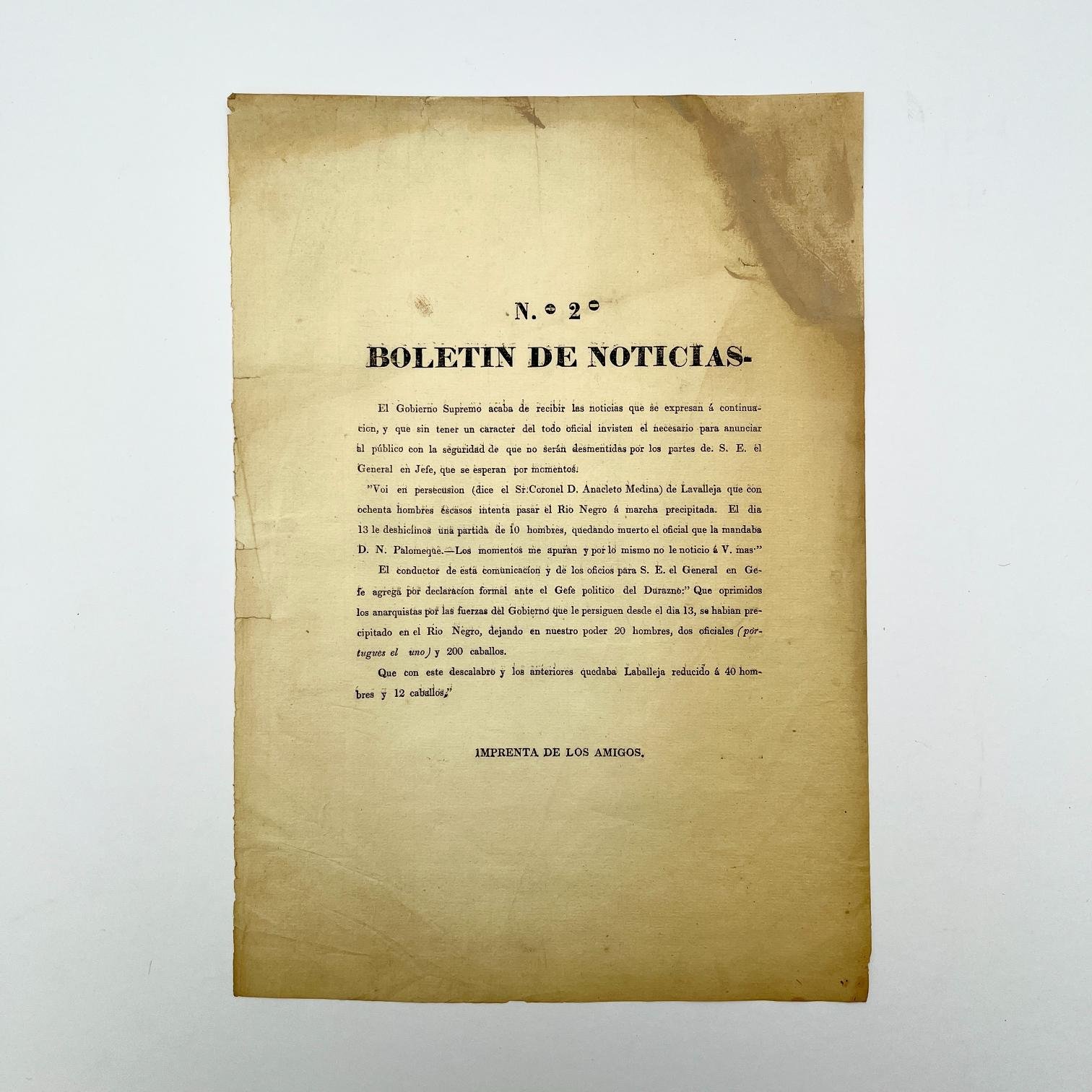 Documento Anacleto Medina y Lavalleja 1832