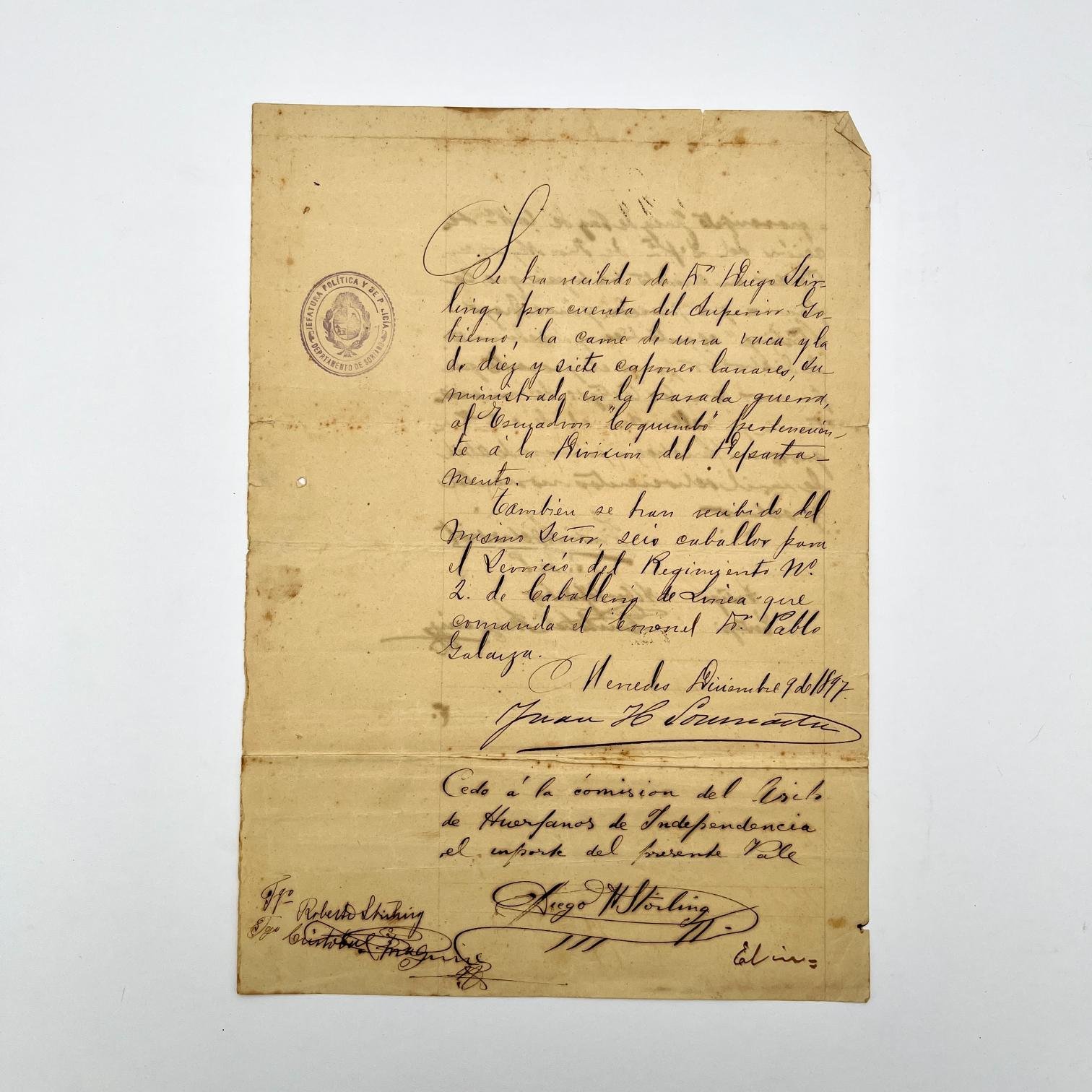 Documento revolución 1897