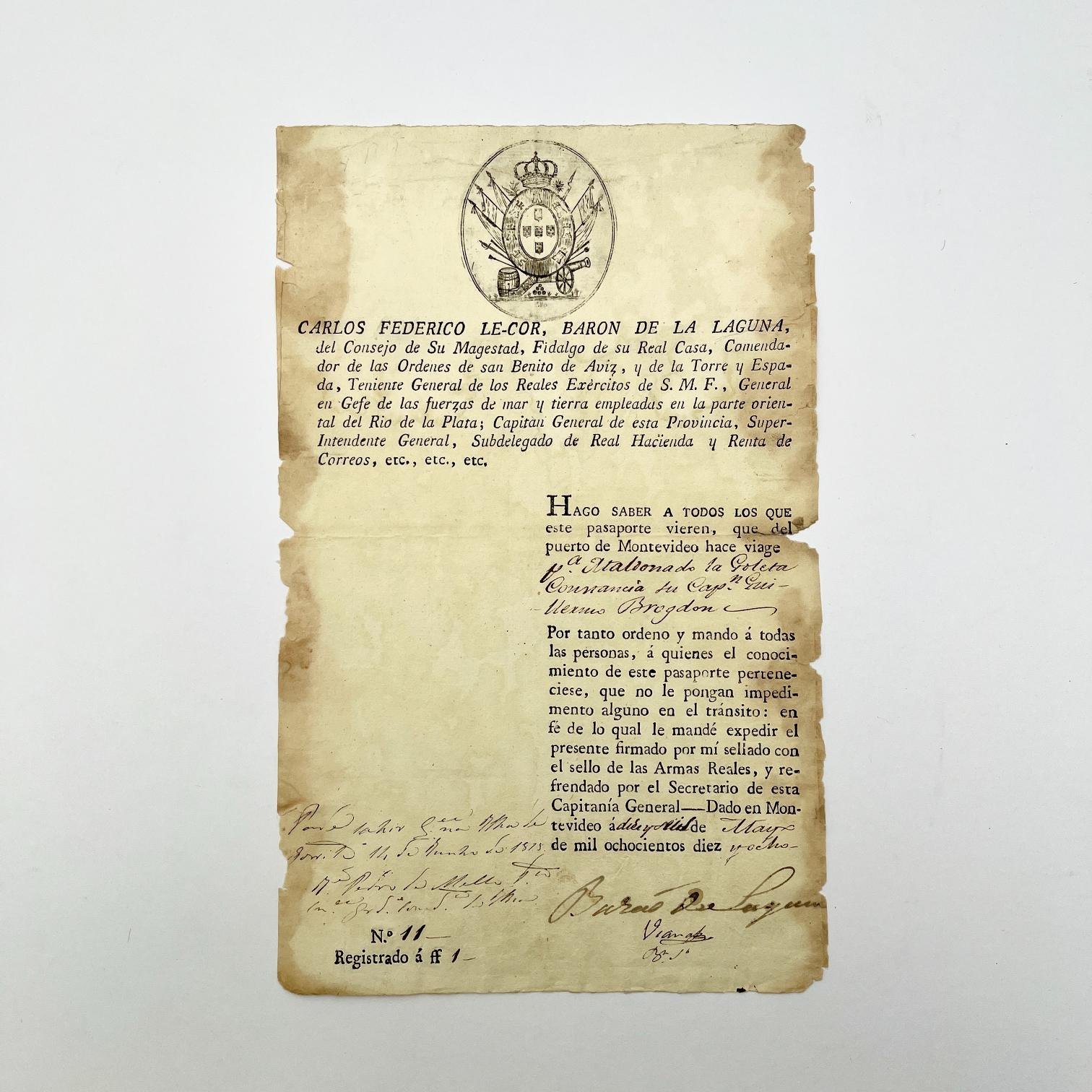 Documento Barón de la Laguna