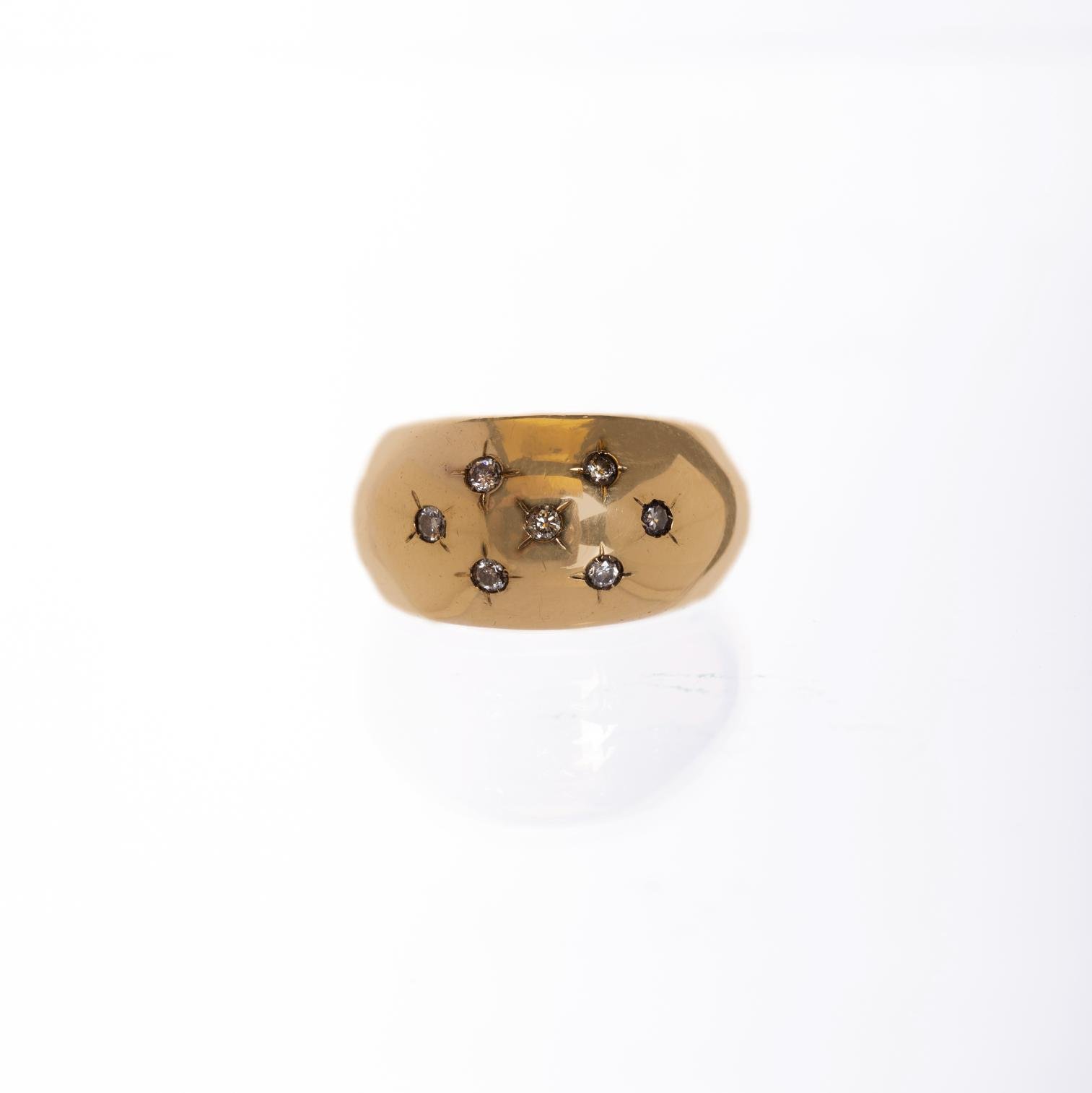 Anillo en oro 18 K y brillantes