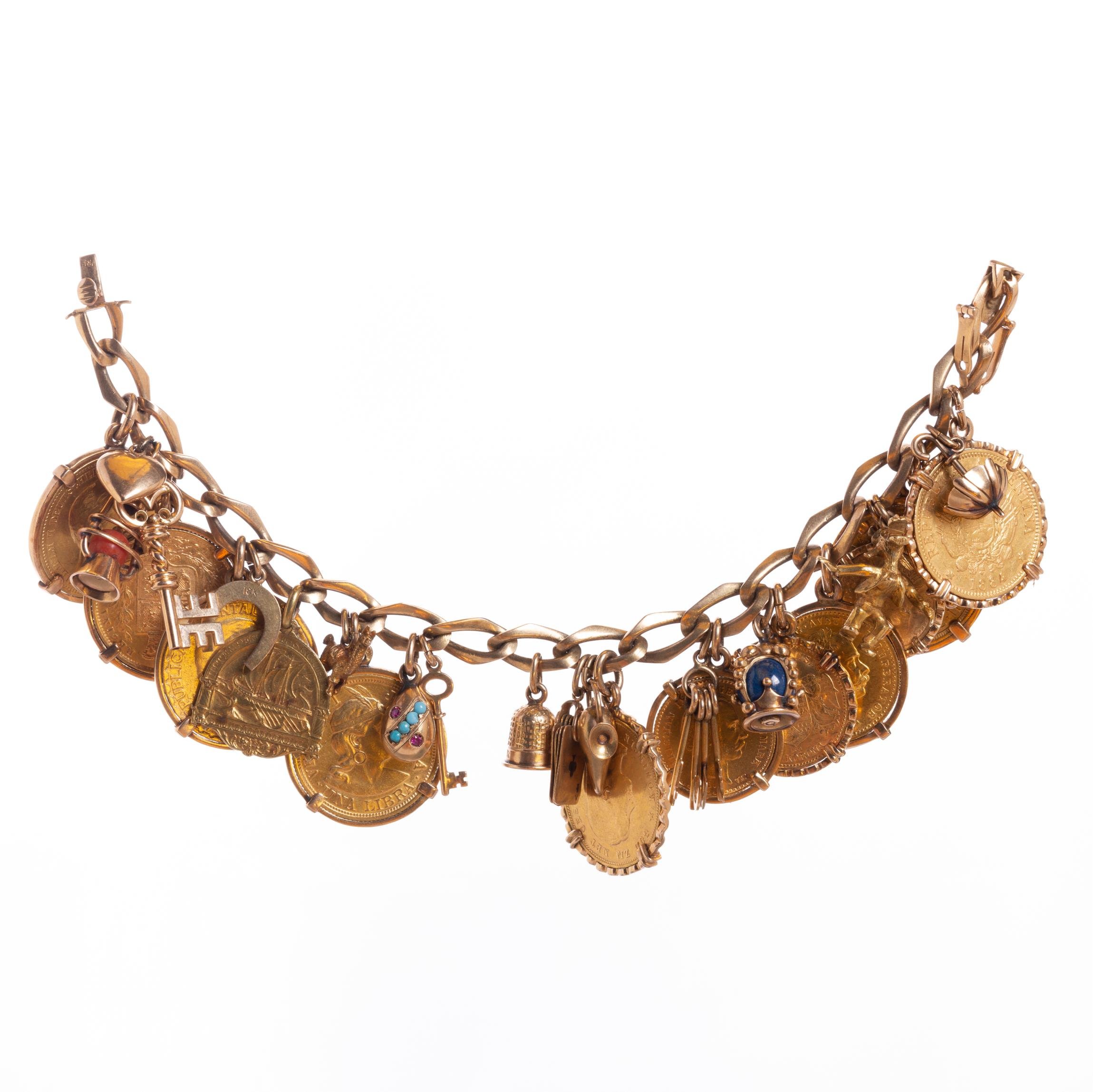 Pulsera en oro 18 K con monedas en oro