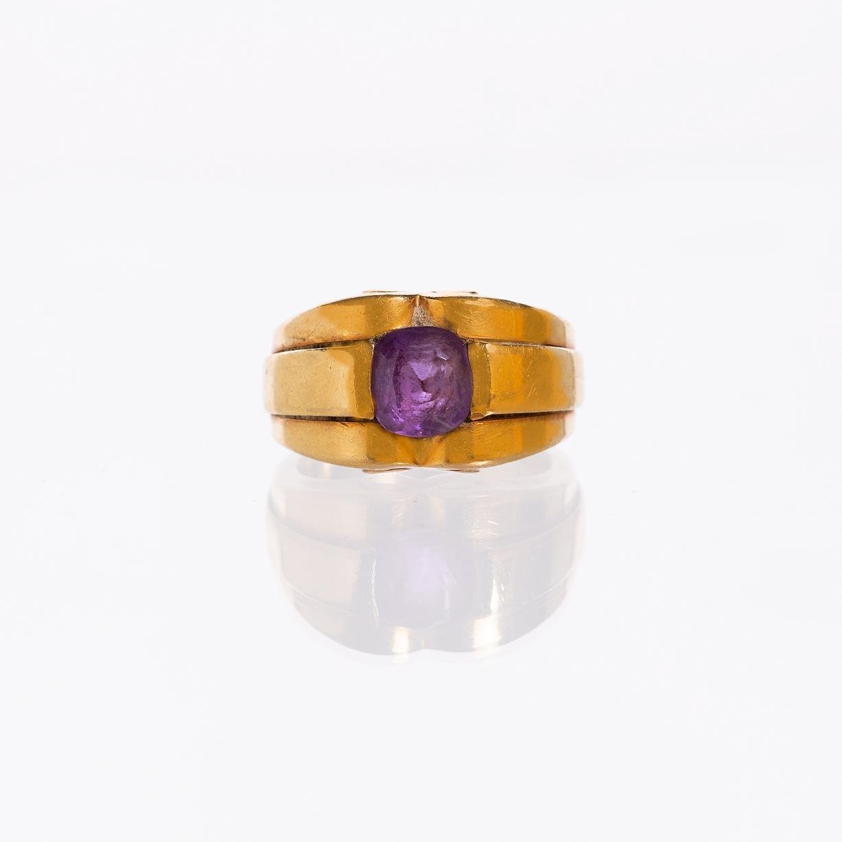 Anillo en oro 18 K y amatista