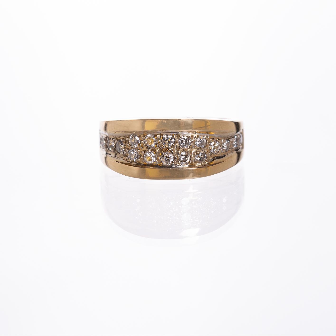Anillo en oro 14 K y diamantes