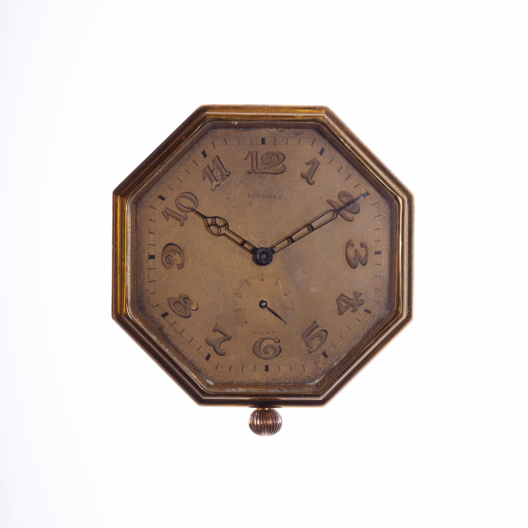 Reloj art decó Longines, en bronce