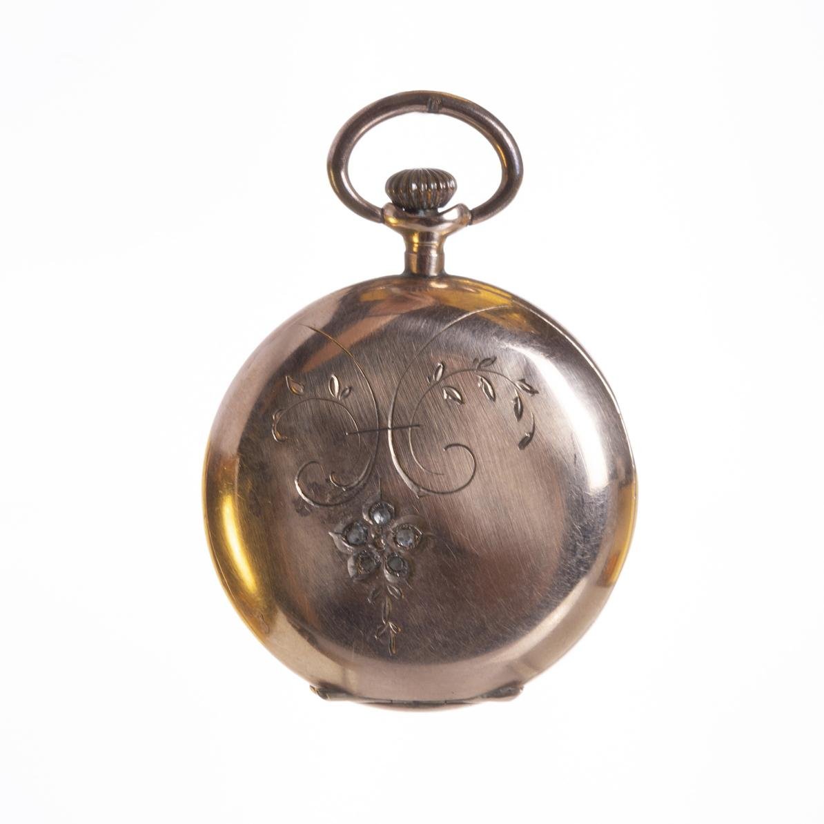 Reloj chatelaine en oro 9 K - Imagen 2