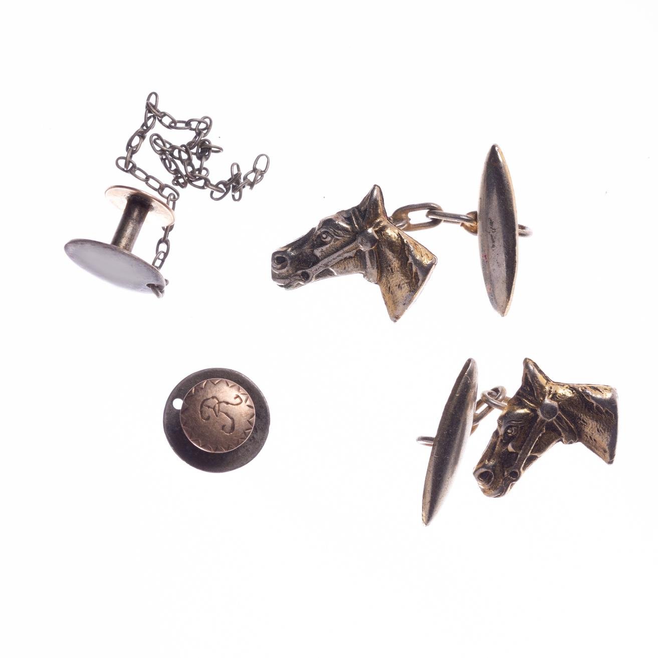 Botones y gemelos en plata