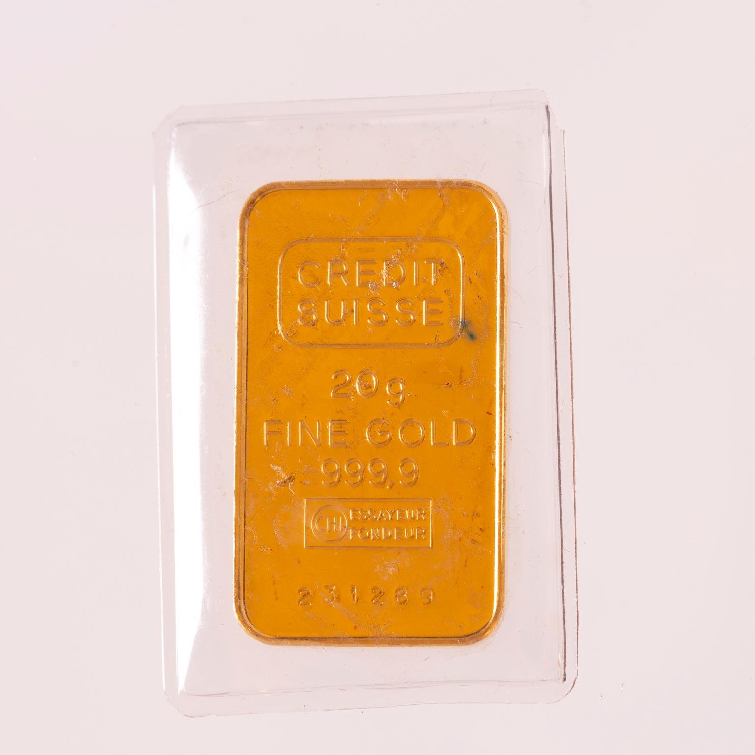 Lingote en oro Credit Suisse