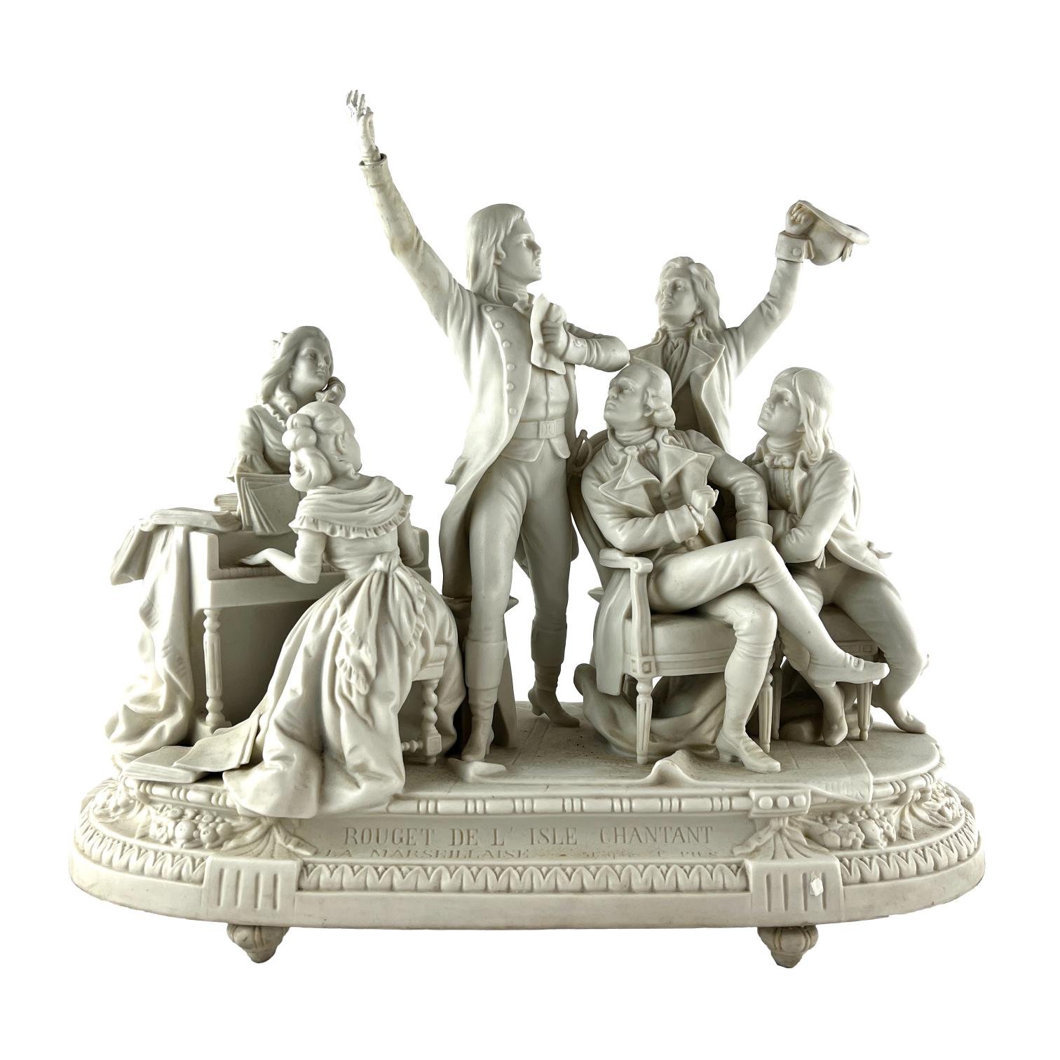 Escultura francesa en biscuit "Marseillase"