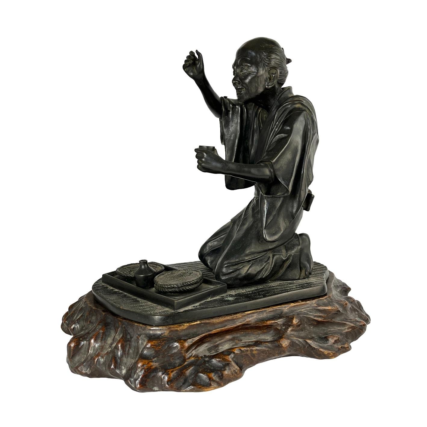 Escultura japonesa en bronce Meiji