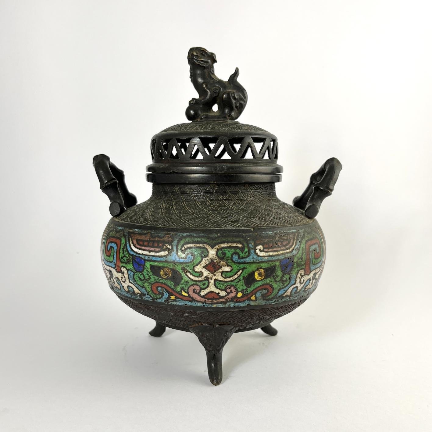 Sahumador japonés en bronce cloisonné
