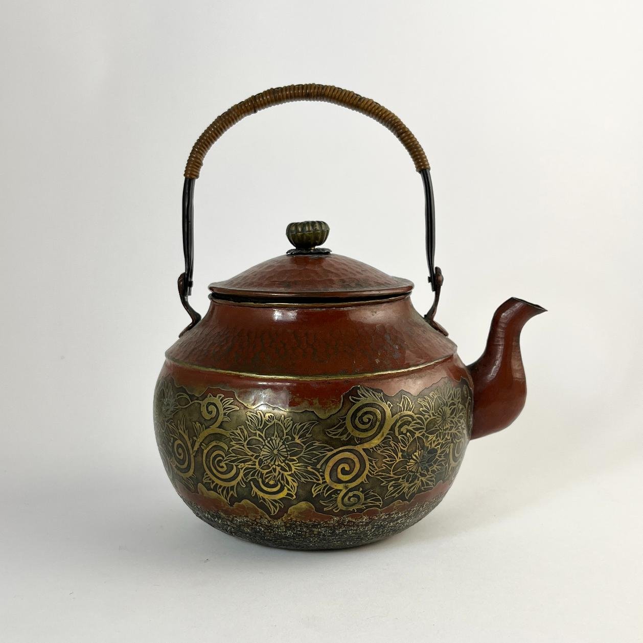 Tetera japonesa en bronce Meiji - Imagen 2