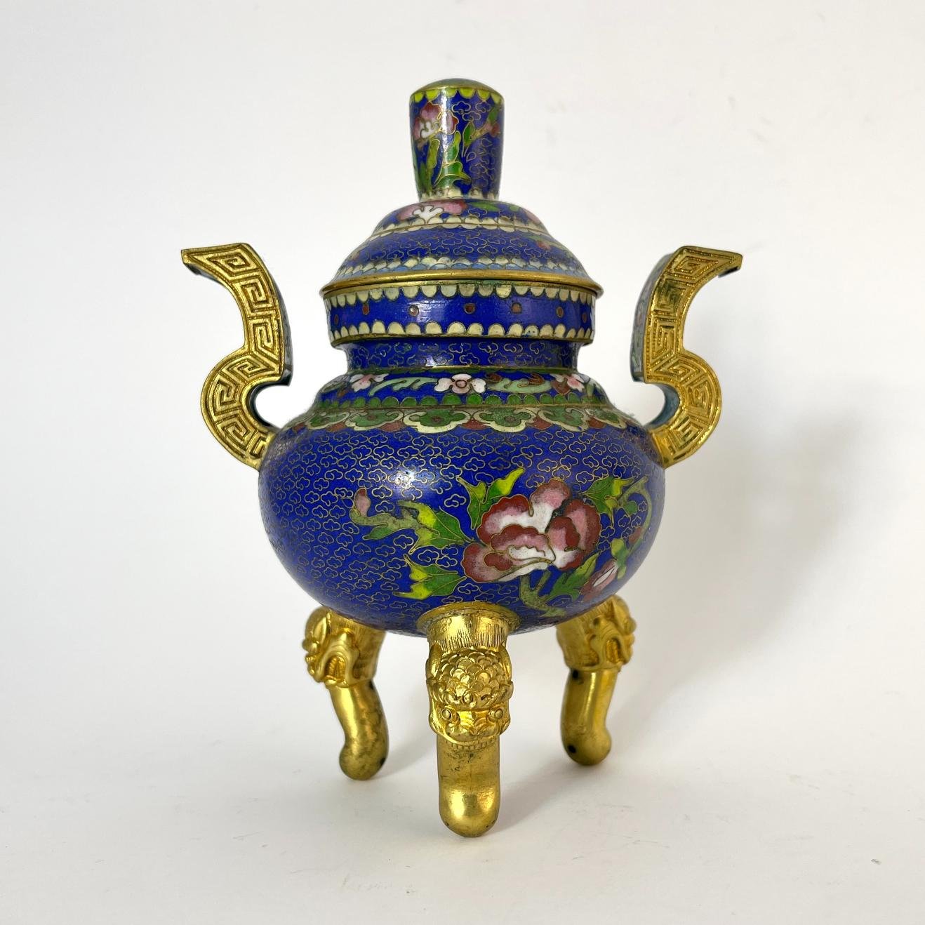 Potiche chino en bronce cloisonné