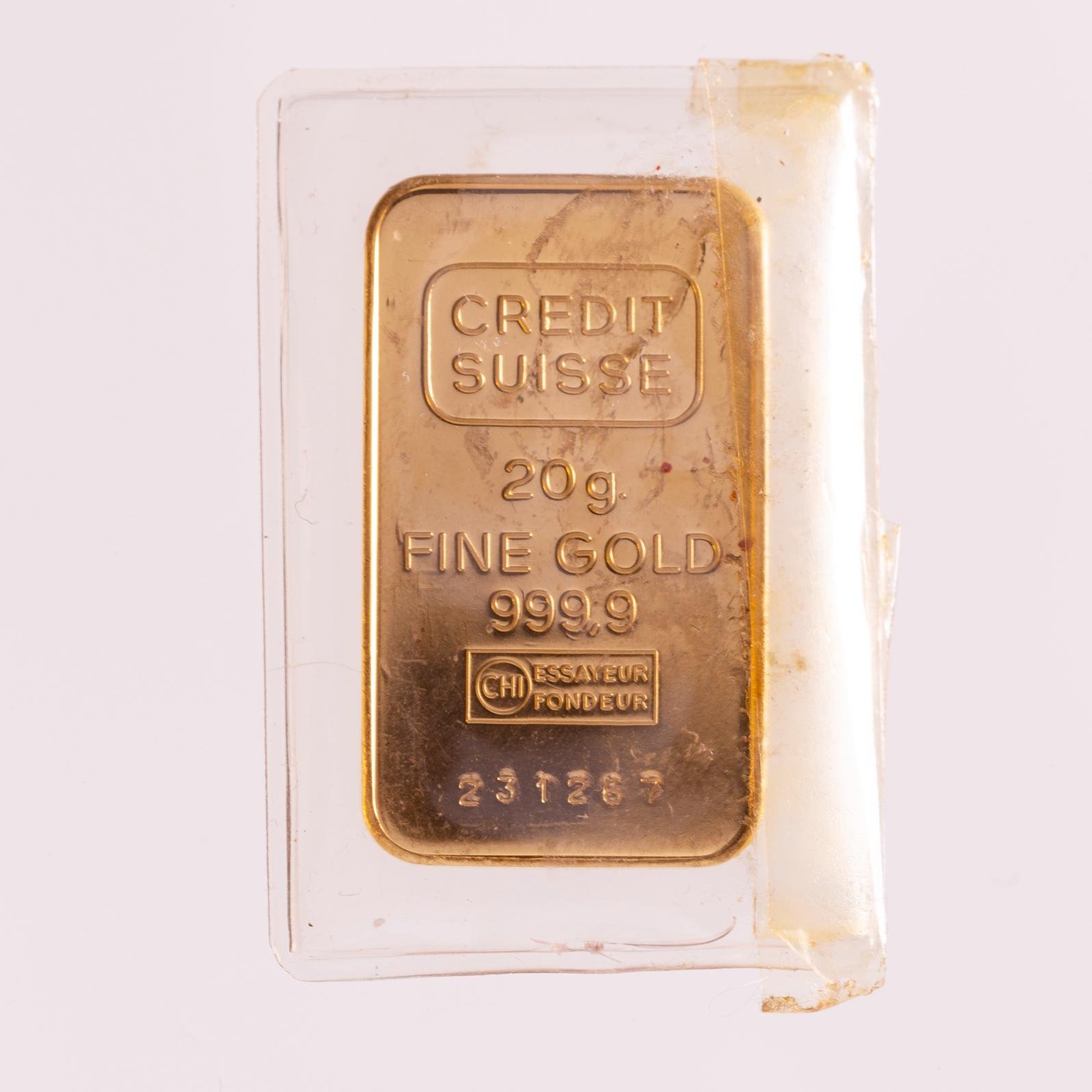 Lingote en oro Credit Suisse